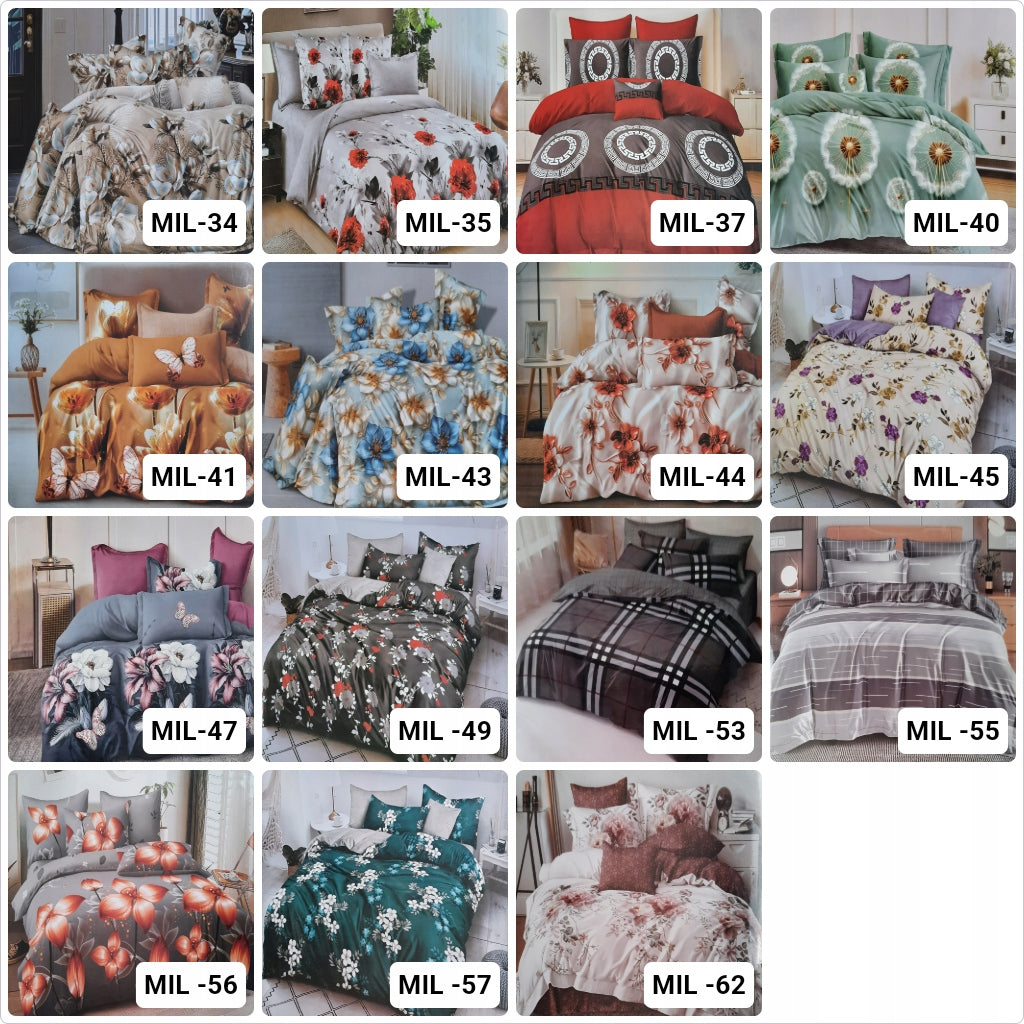 Bedding set satin cotton 200x220 3-piece different designs Length of comforter cover 220 cm