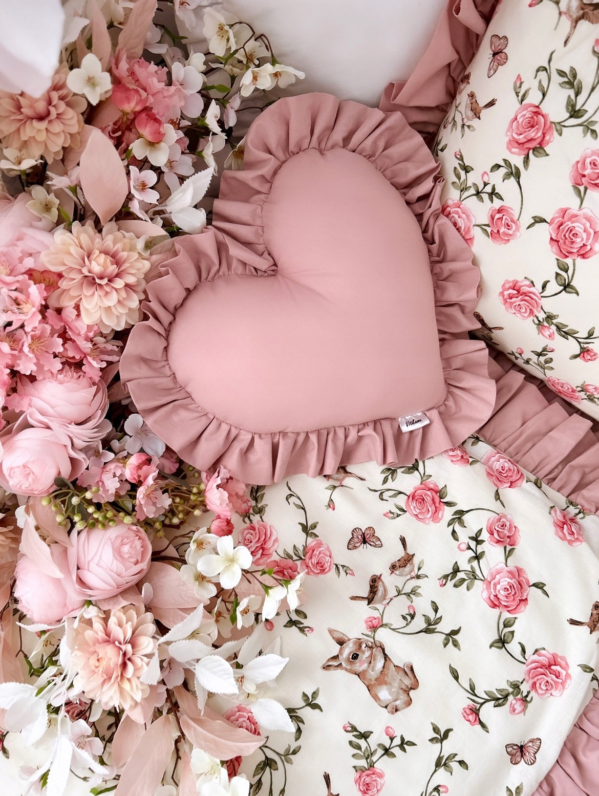 Bedding set with frill 160x200/2x 70x80 cotton Length of comforter cover 200 cm