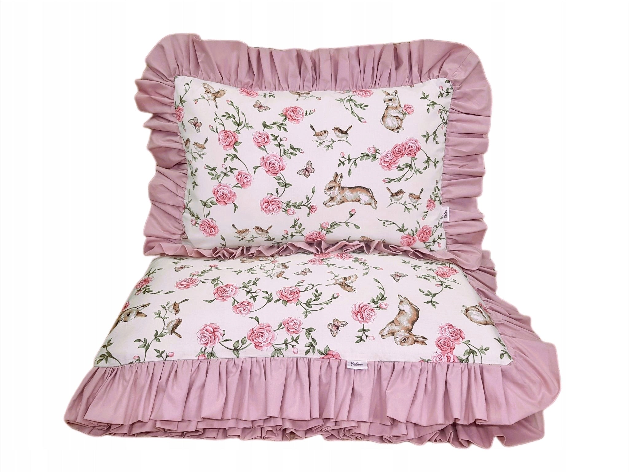 Bedding set with frill 160x200/2x 70x80 cotton
