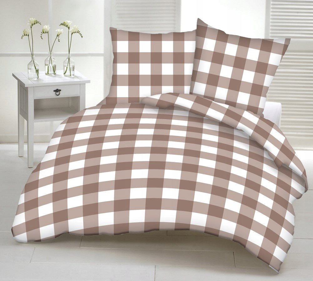 Bedding with bark 160x200 beige white grille
