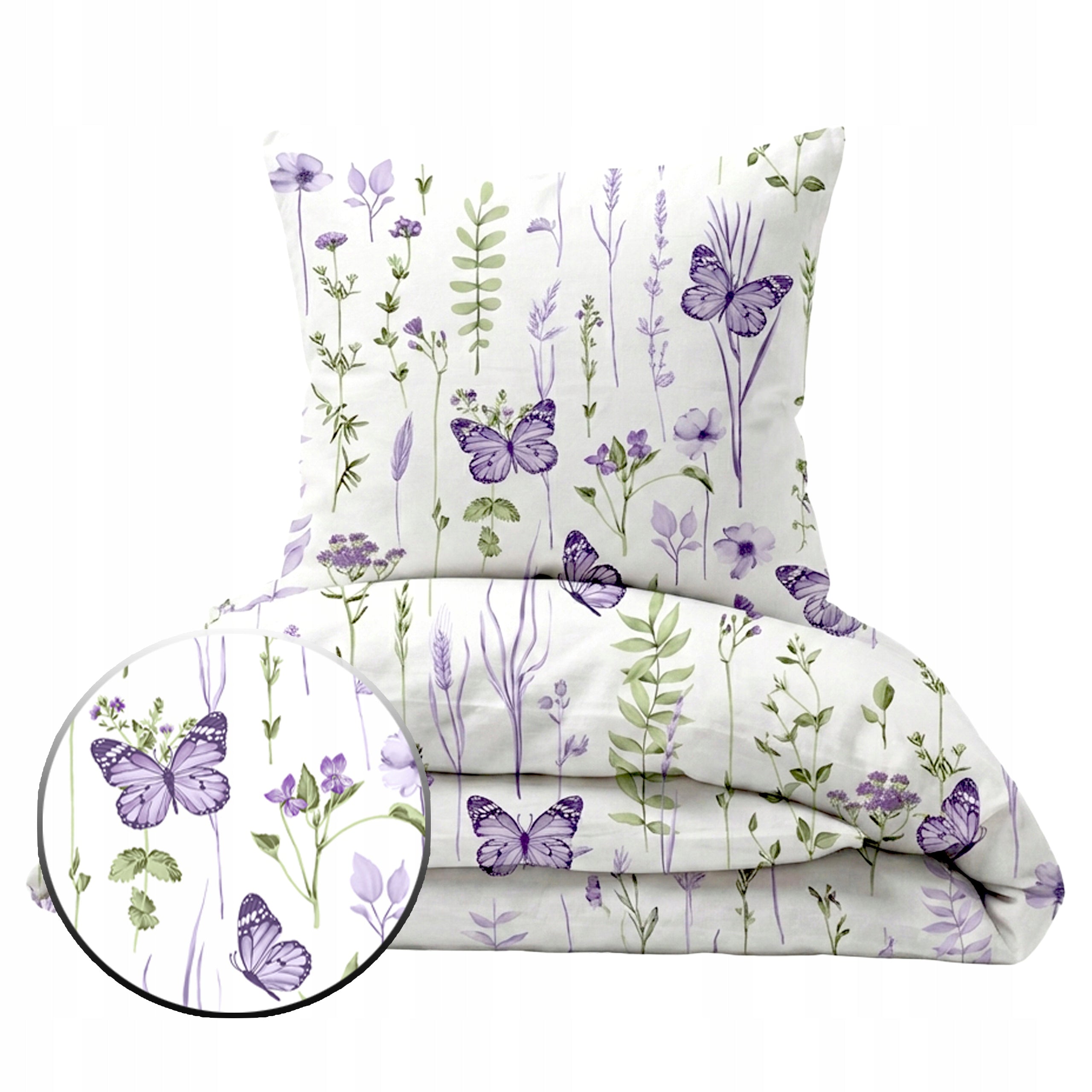 Bedding with bark 160x200 thick bark White butterflies 004Nfi