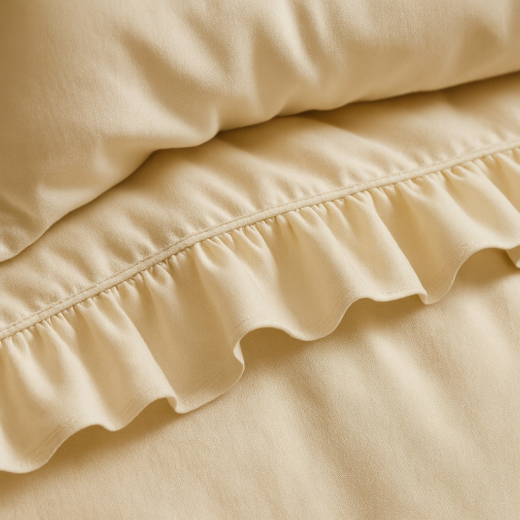 Bedding with frill 200x220 +2 pillowcases PREMIUM bedding set cozy Comforter cover width 220 cm