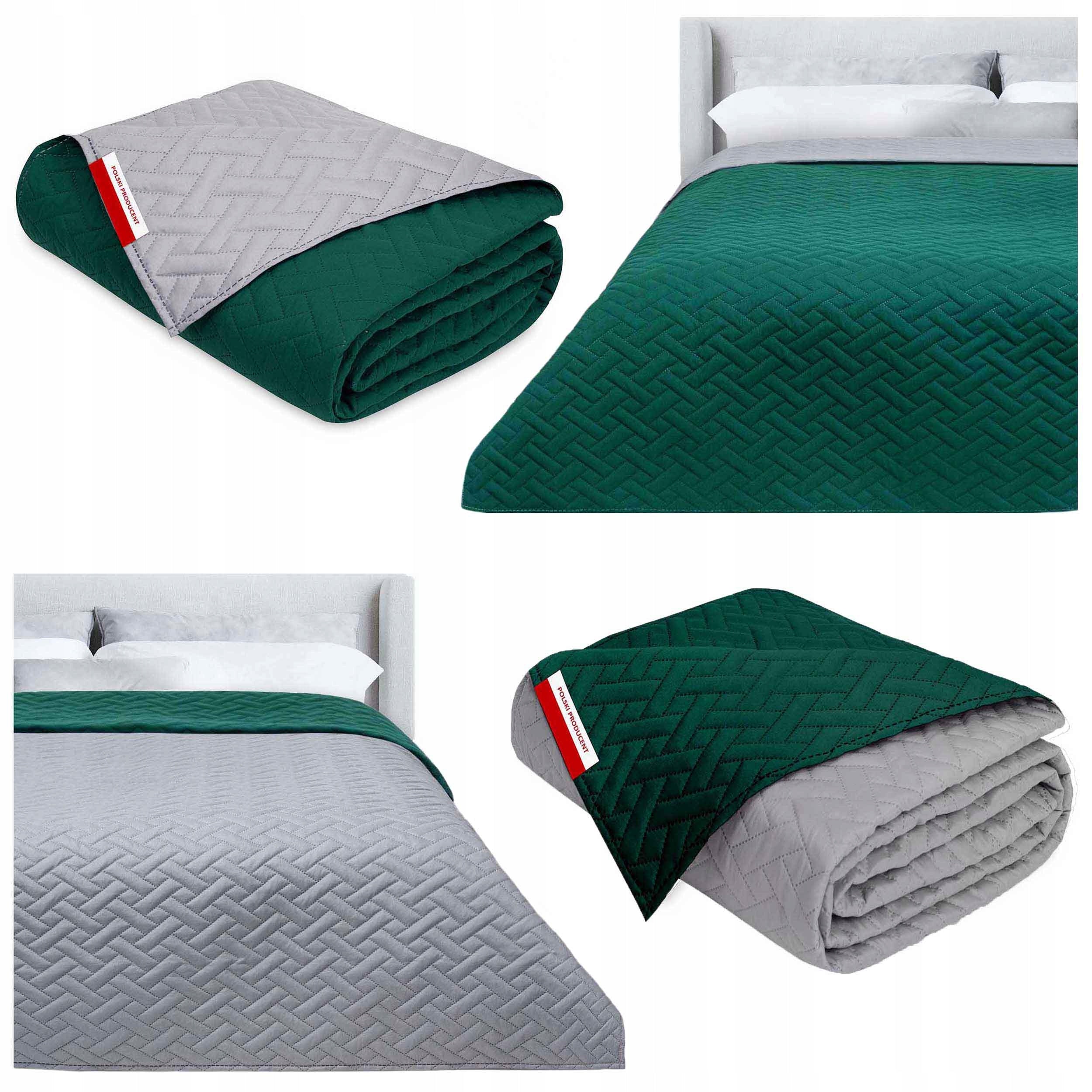 Bedspread 160x200 Double Sided Quilted For Gift Grey Bottle