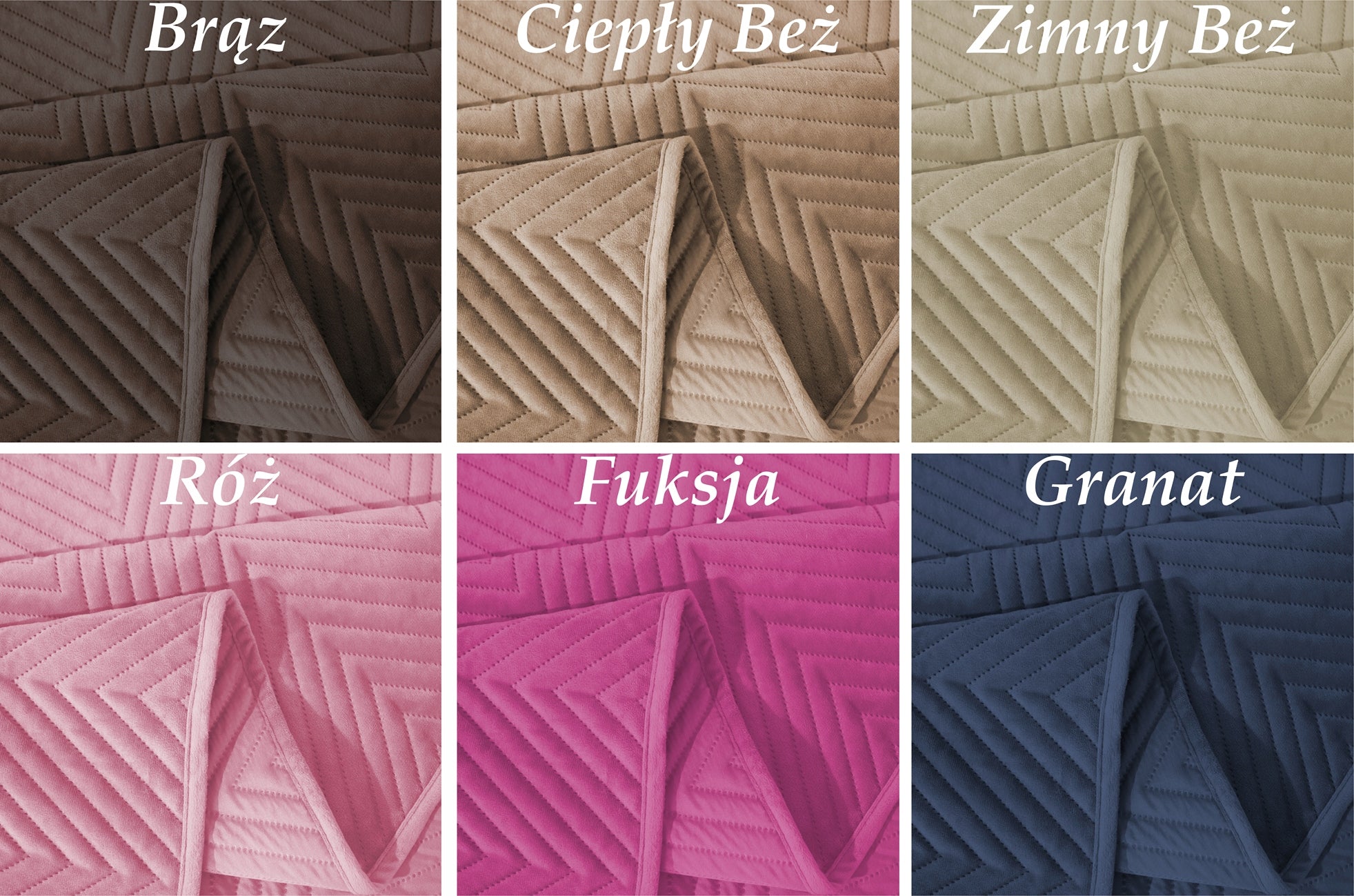 Bedspread 220x240 For Bed Velour Light Grey Quilted Herringbone Multiple Colors Manufacturer code Narzuta Pikowana Marieta