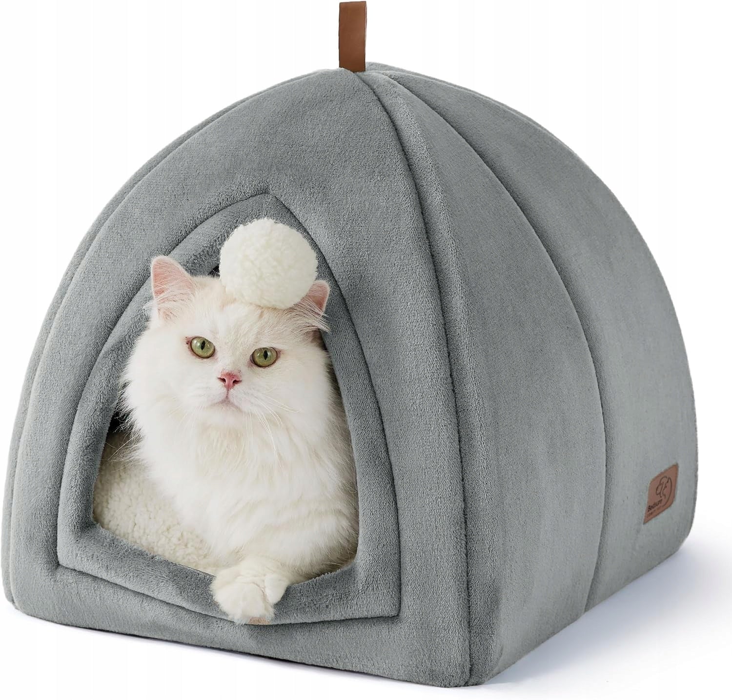 Bedsure Cat Bed Igloo 40x40x40 cm Booth Folding House Grey Length 44 cm