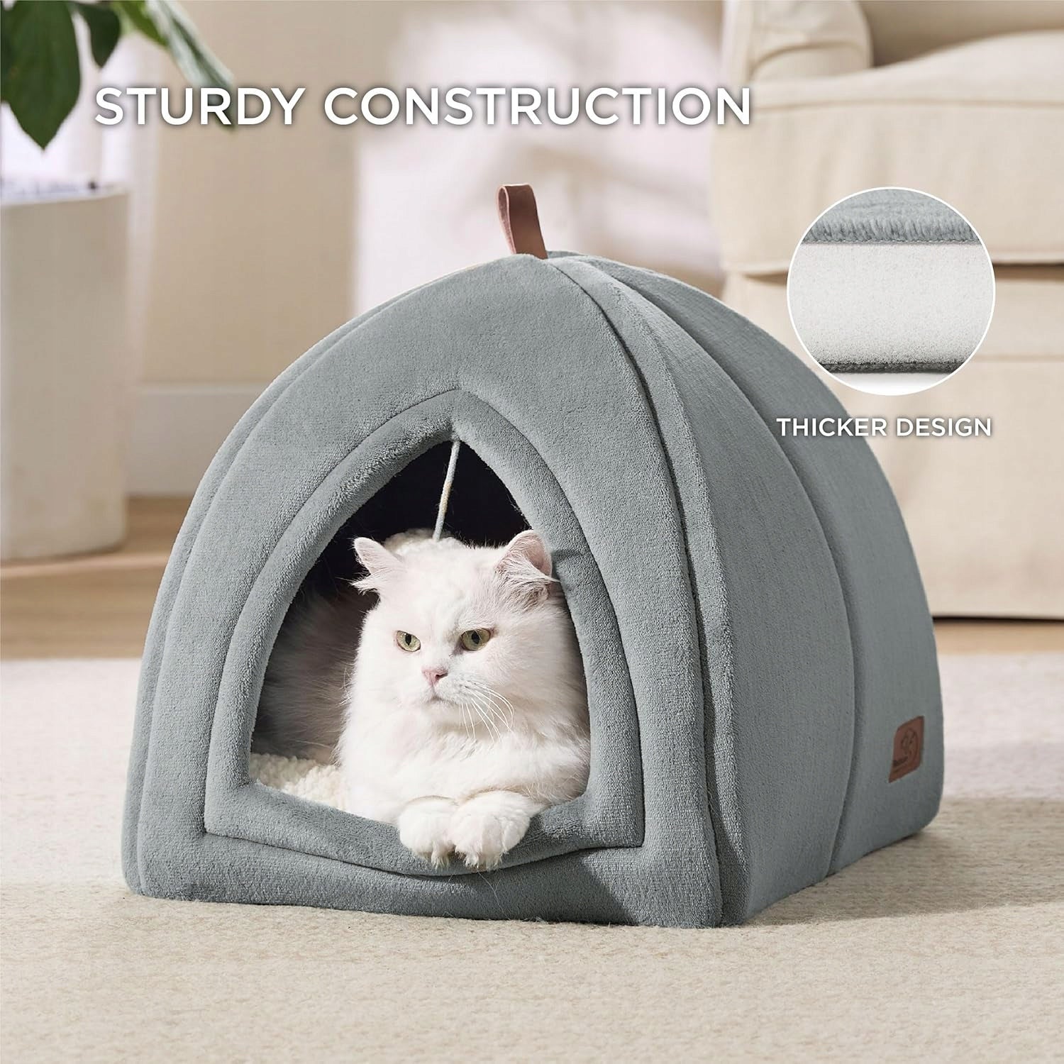 Bedsure Cat Bed Igloo 40x40x40 cm Booth Folding House Grey Manufacturer code 8BLF