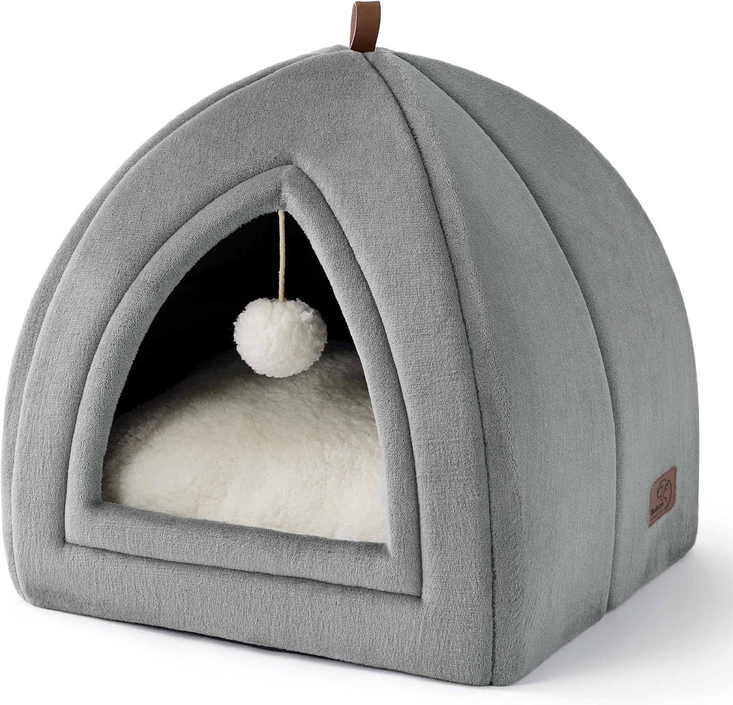 Bedsure Cat Bed Igloo 40x40x40 cm Booth Folding House Grey