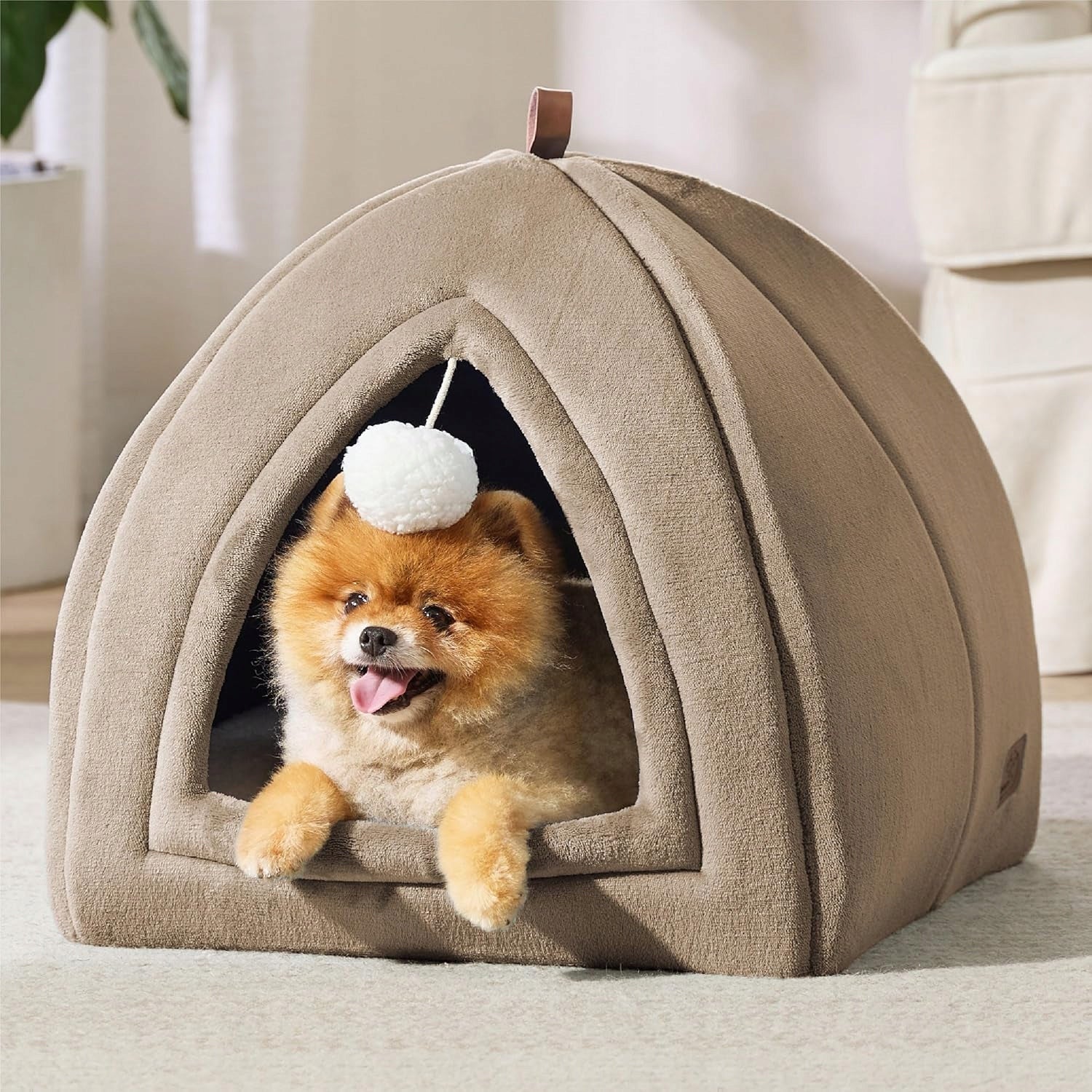 Bedsure Cottage Cat Bed 2in1 44x44 cm Folding Cave with Pillow