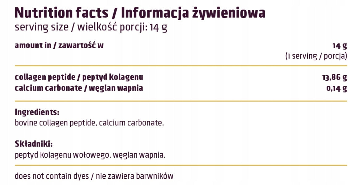 Beef Collagen Pure 270g Great One with added calcium carbonate Manufacturer code 5903050313548