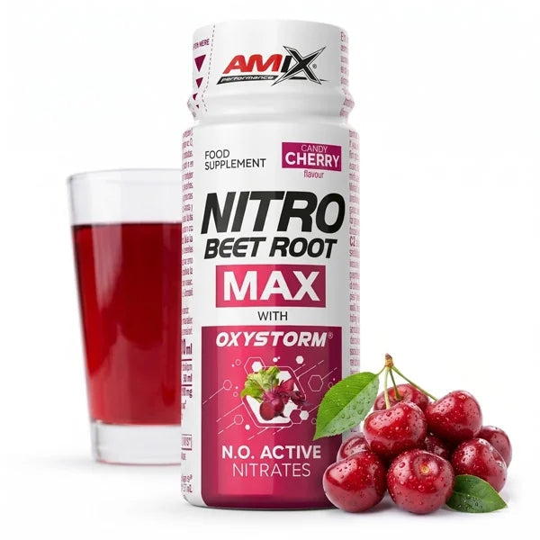 Beet shot 60 ml 500 mg cherry nitrates pre-workout pump without caffeine Packaging status original
