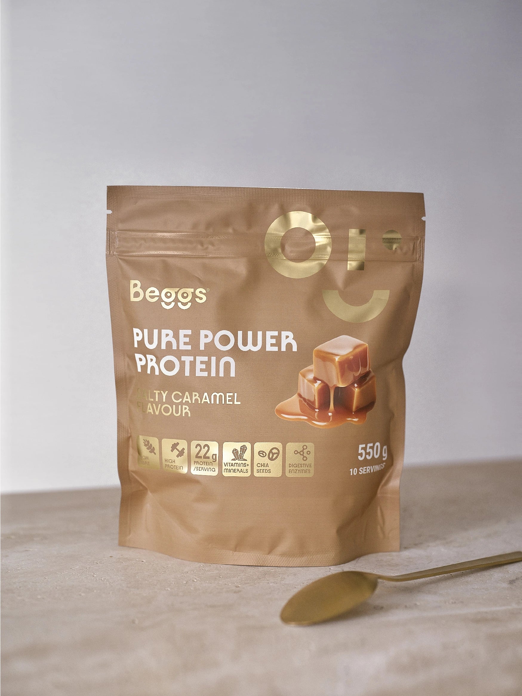Beggs Pure Power Protein Salty Caramel 550g Packaging status original