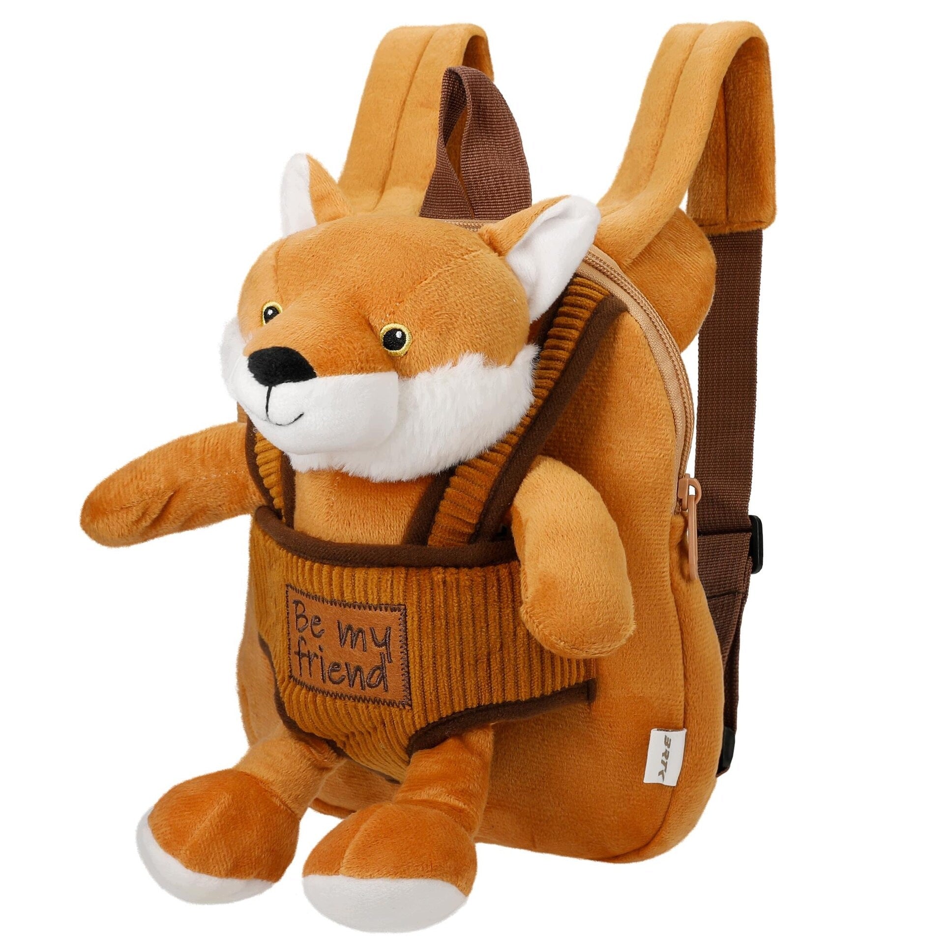 Beige 2in1 backpack with detachable plush fox BARTEK Brand Bartek