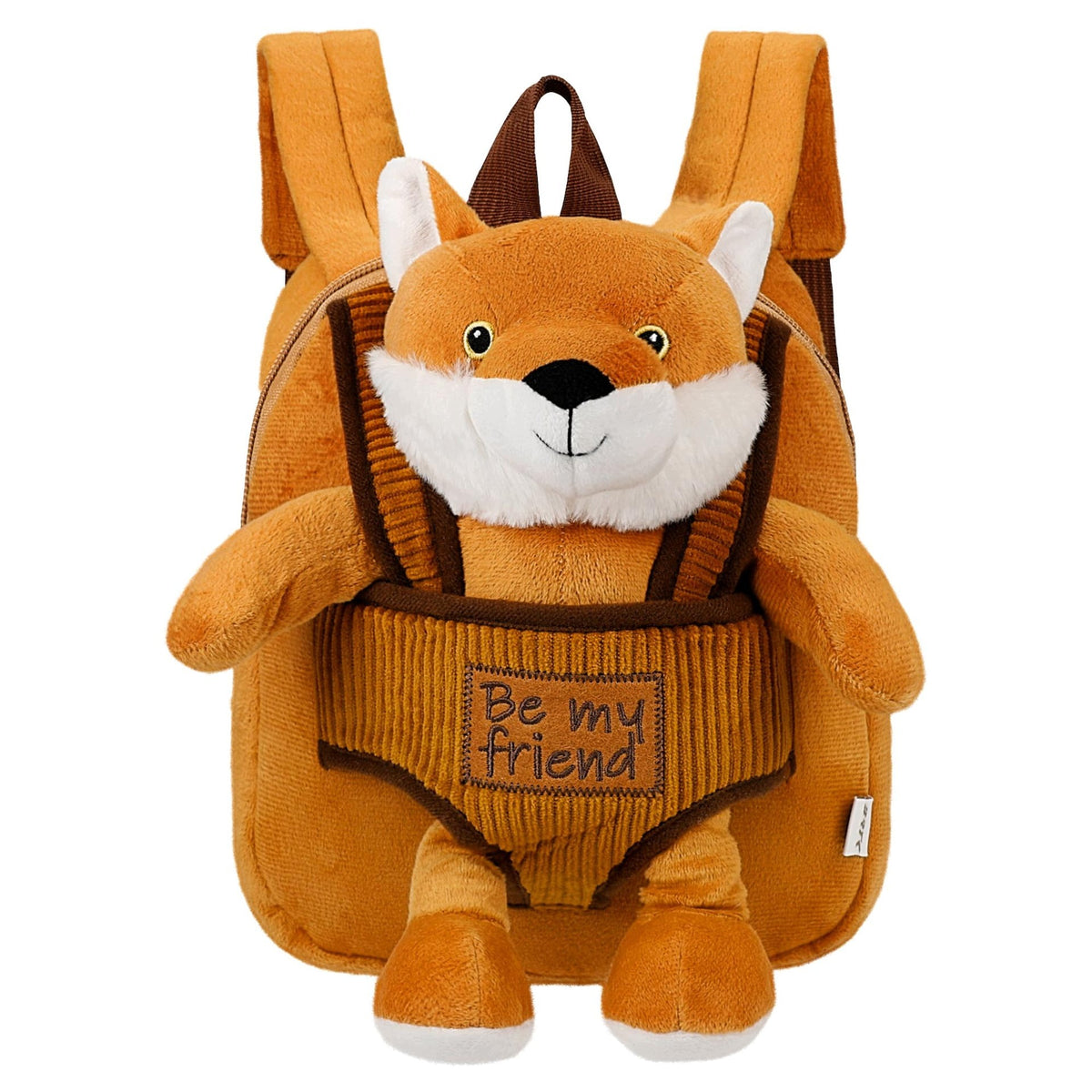 Beige 2in1 backpack with detachable plush fox BARTEK