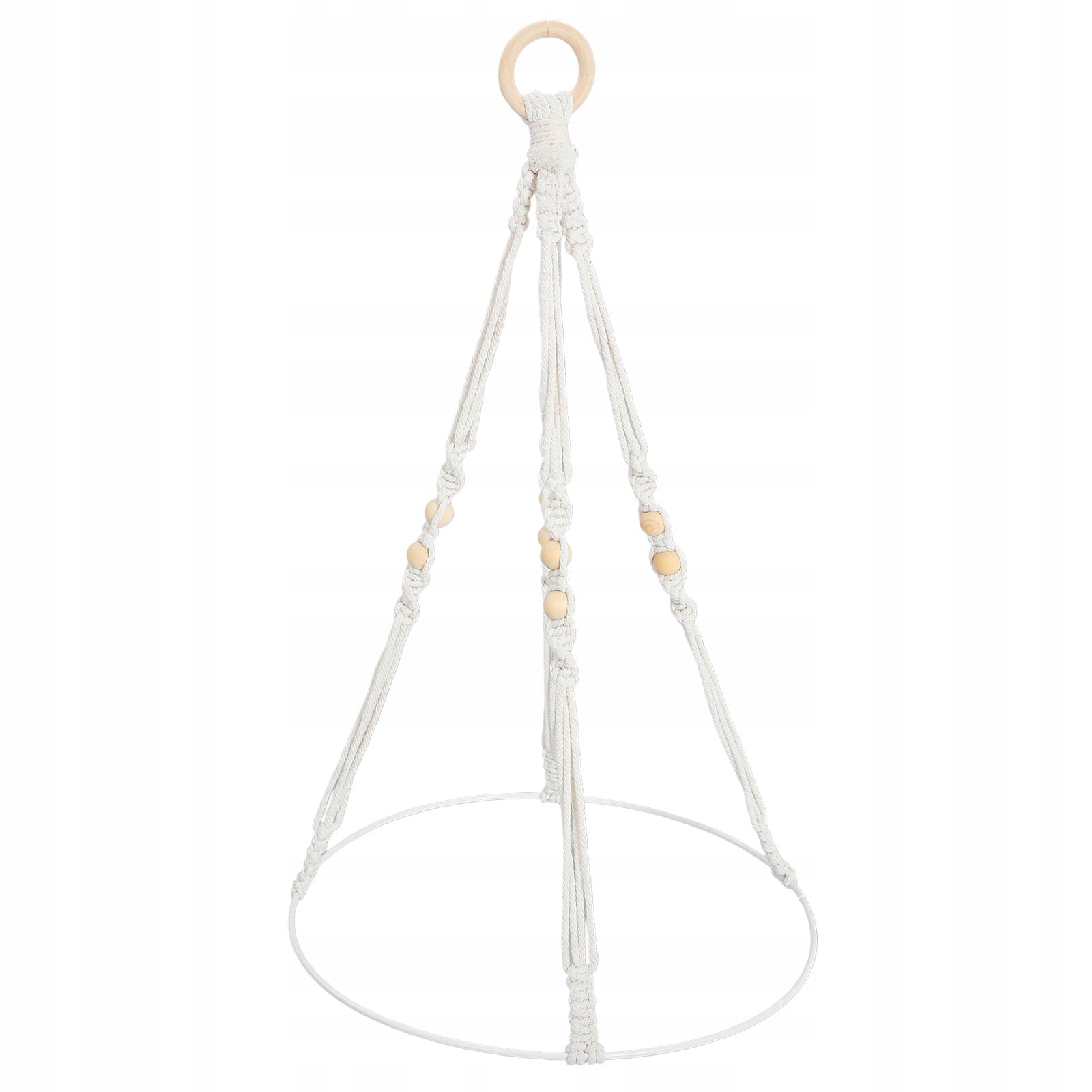 Beige Cotton Rope Hanging Plant and Spice Drying Rack with Bohemian Style Brand no brand