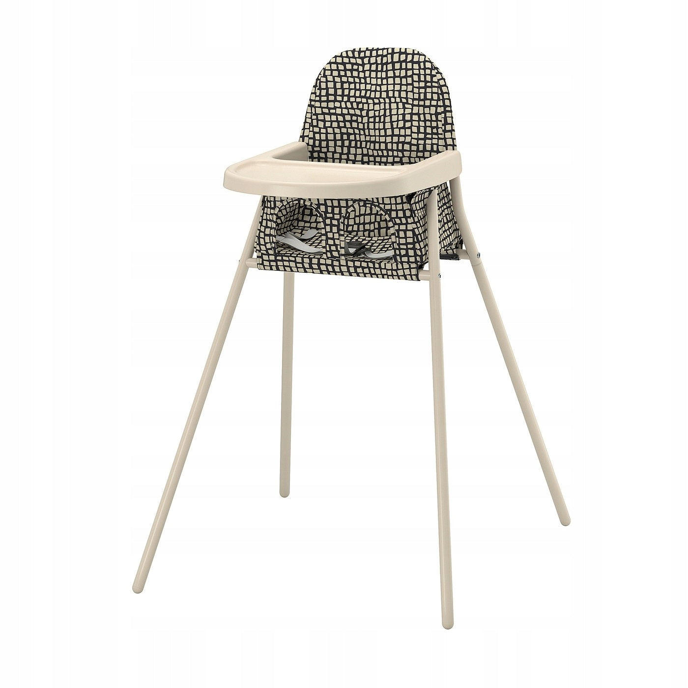 Beige Feeding Chair with Tray for Kids Color shades of brown and beige