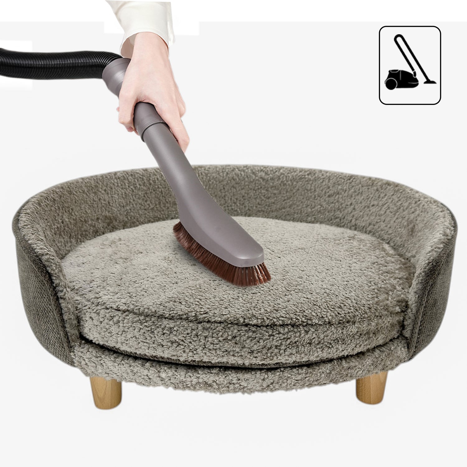 Beige dog and cat bed orthopedic laundry pillow + FREEBIE Length 46 cm