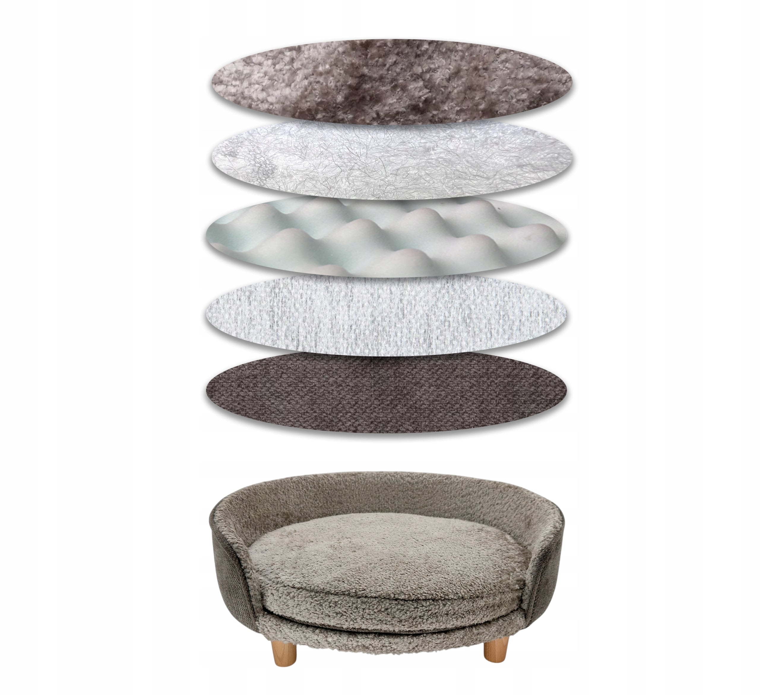 Beige dog and cat bed orthopedic laundry pillow + FREEBIE Model Legowisko posłanie sofa ortopedyczna dla psa
