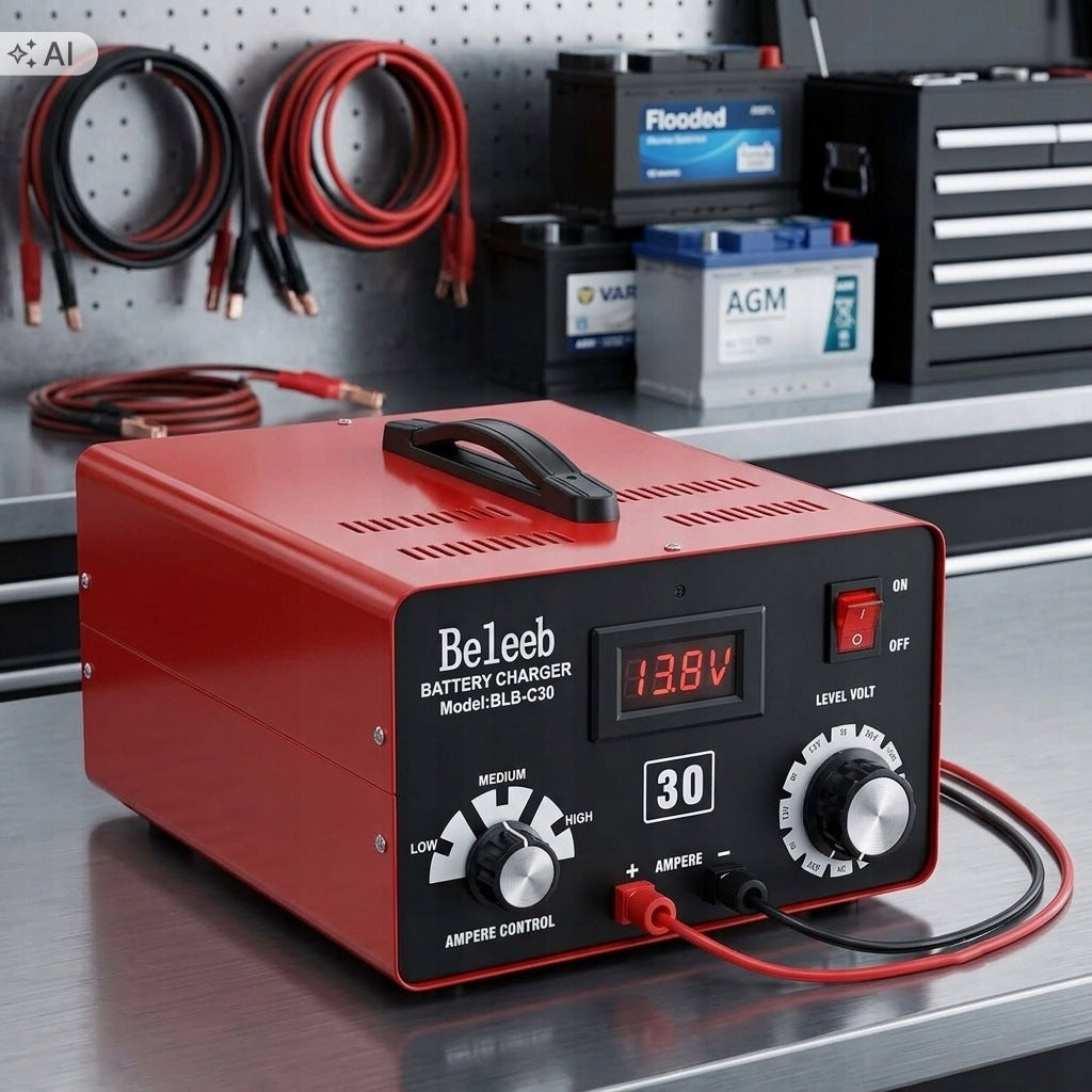 Beleeb BLB-C30 Rectifier Smart Battery Charger 12V–72V with LCD Packaging status original