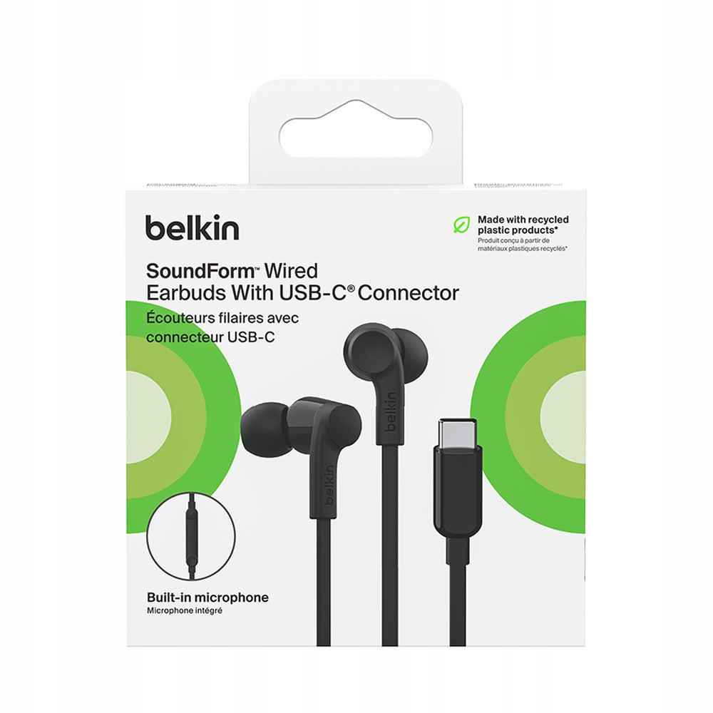 Belkin SoundForm USB-C Wired Earbuds with Microphone Manufacturer code G3H0002btBLK