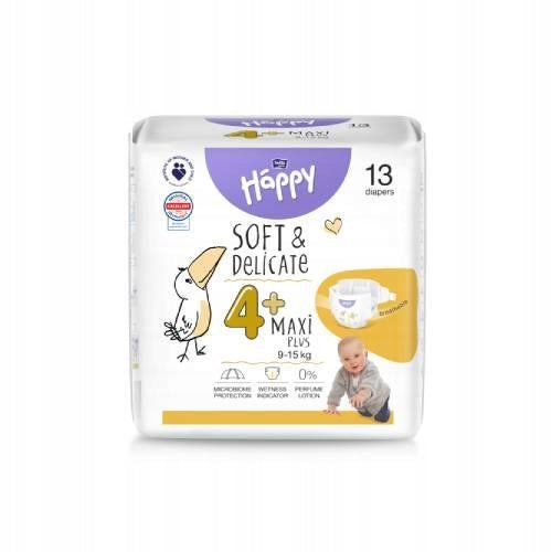 Bella Baby Happy Soft & Delicate Maxi Plus 4+ Diapers 9-15kg, 13 Pieces