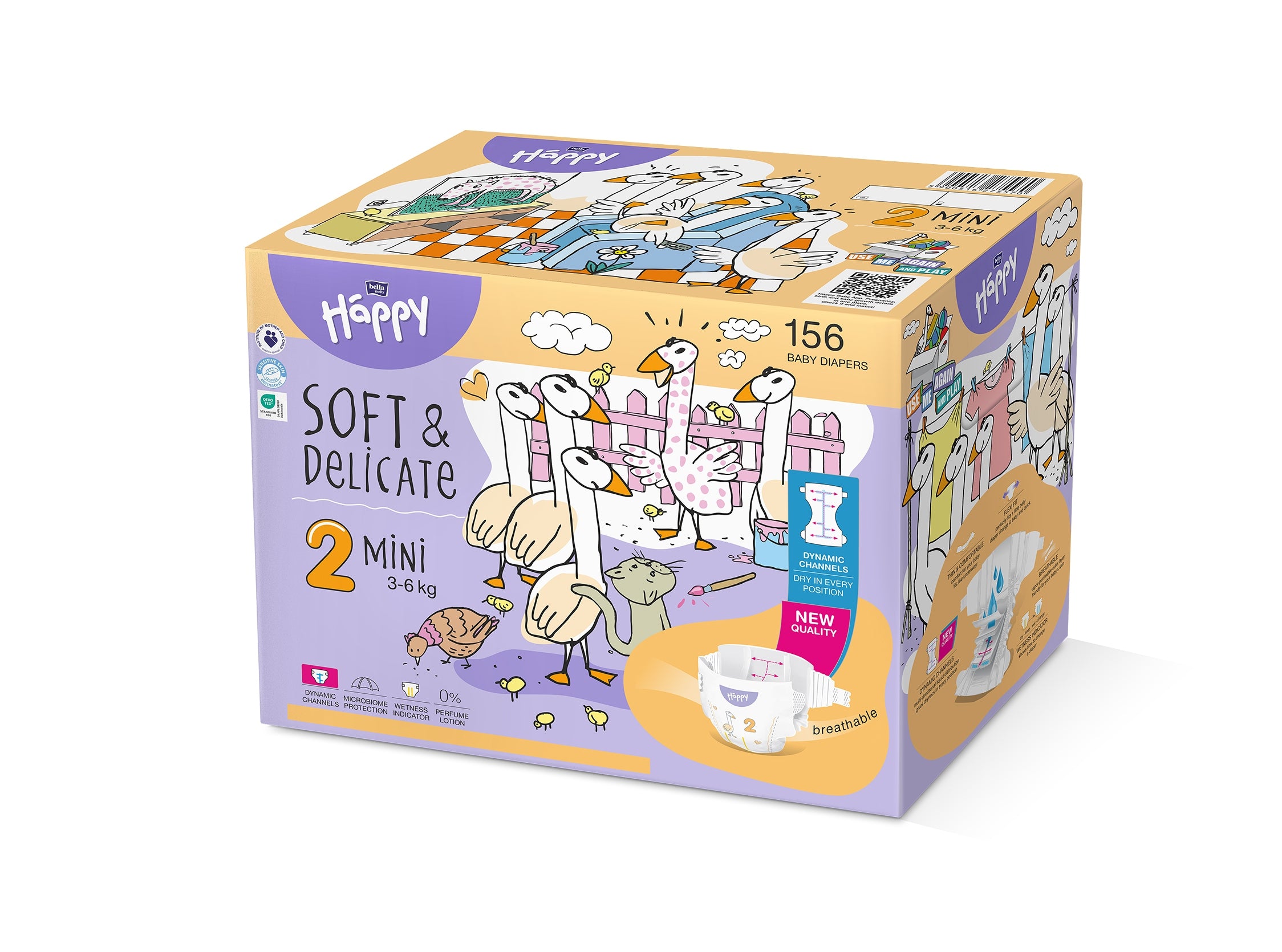 Bella Baby Happy Soft & Delicate size 2 (3-6 kg), BOX 2 x 78 pcs