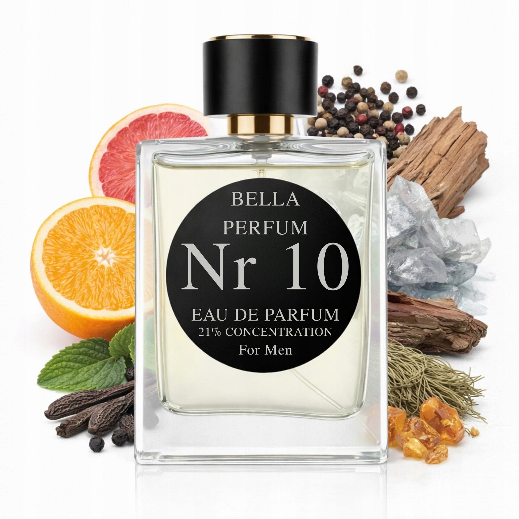 Bella Perfum No. 10 men's perfume 100ml 21% citrus pepper vetiver