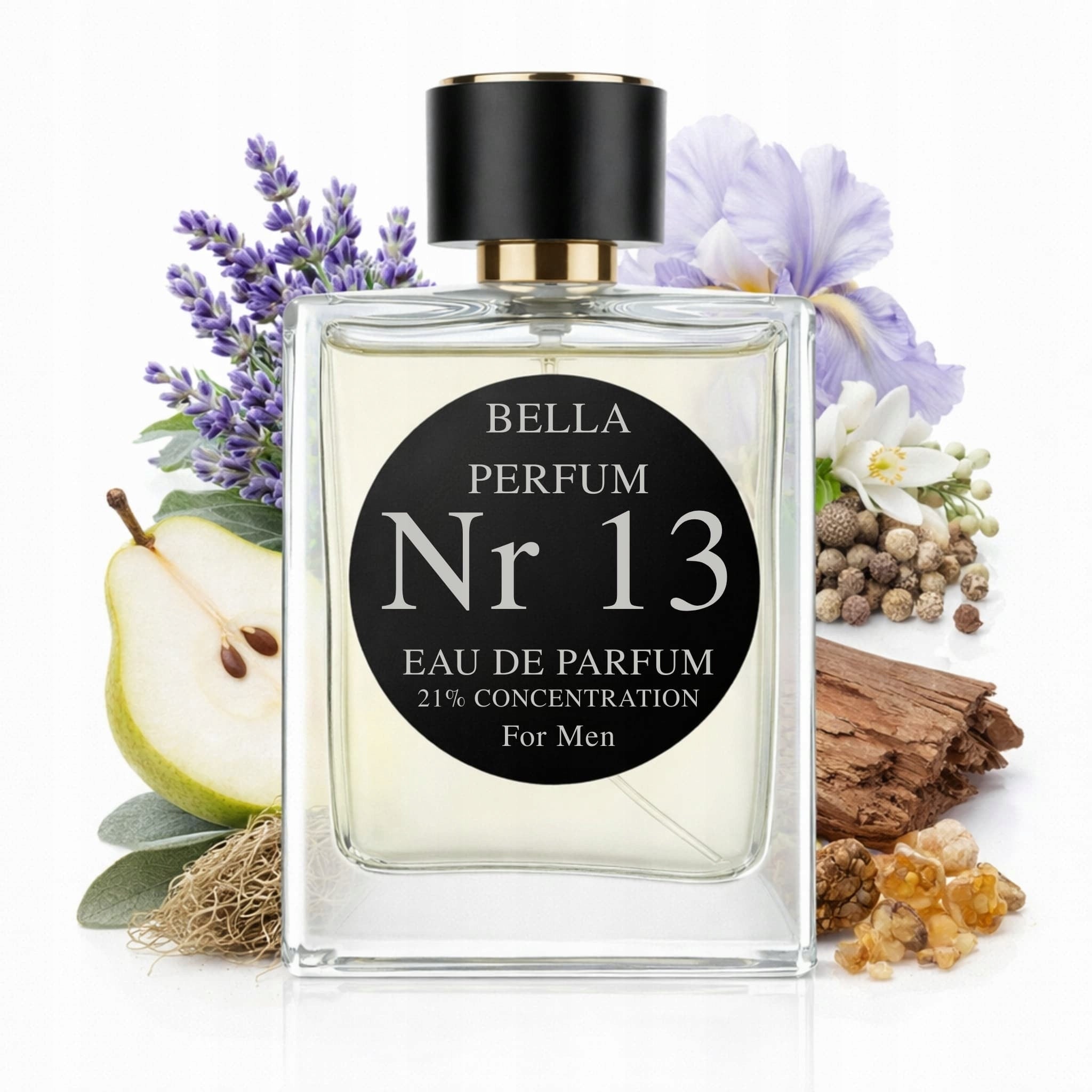 Bella Perfum No. 13 men's perfume 50ml 21% lavender iris pear cedar