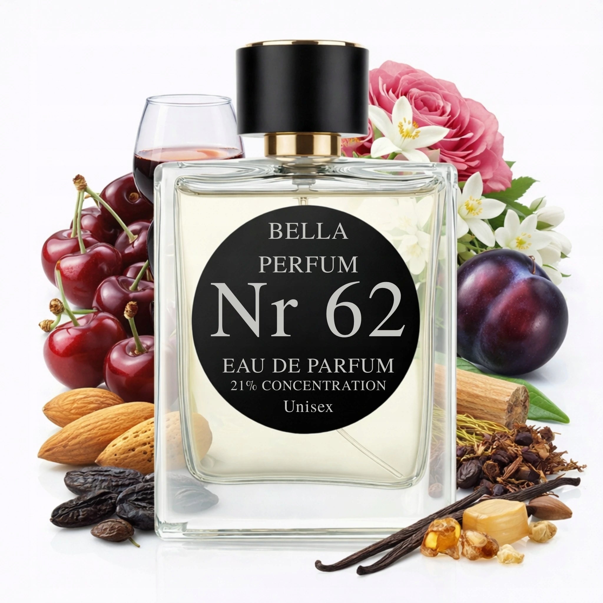 Bella Perfum No. 62 unisex perfume 50ml 21% cherry almond vanilla