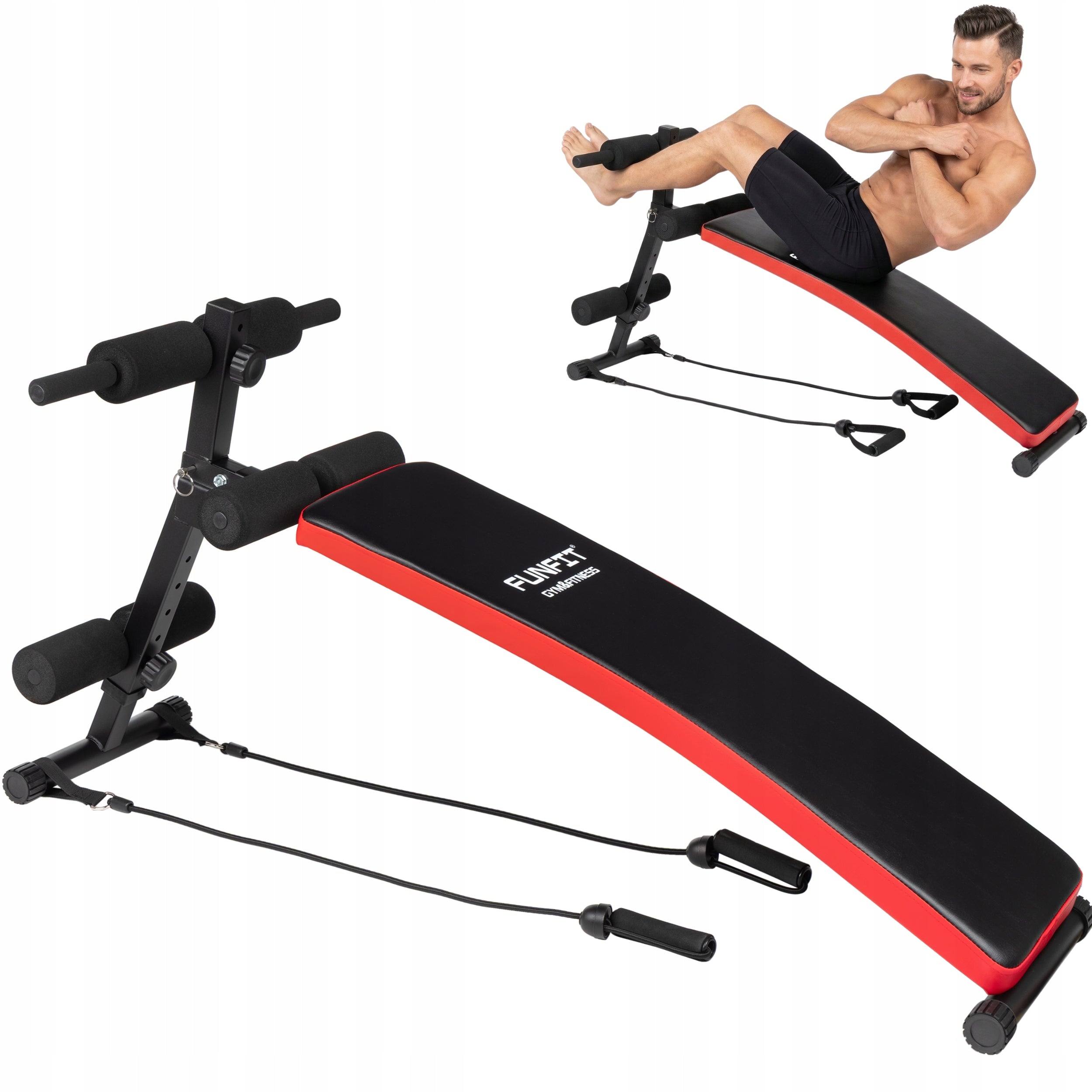 Belly Bench Slant Adjustable FUNFIT + Training Expanders