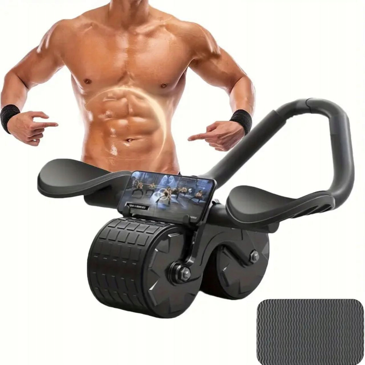 Belly Exercise Roler with Elbow Support and Phone Holder Roller