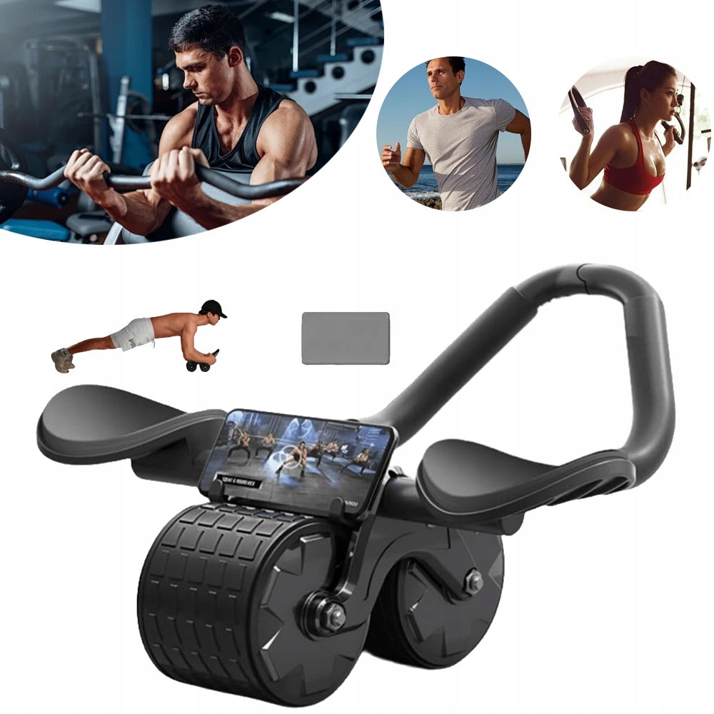 Belly Training Roller with Elbow Support, Double Abdominal Wheels
