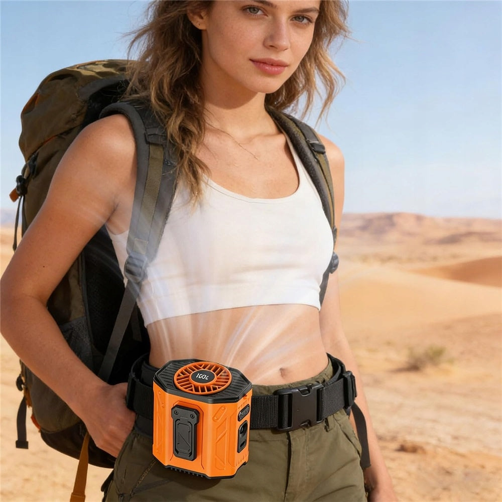 Belt Fan, Portable, For Construction Site, Outdoor And Camping Included equipment USB cable