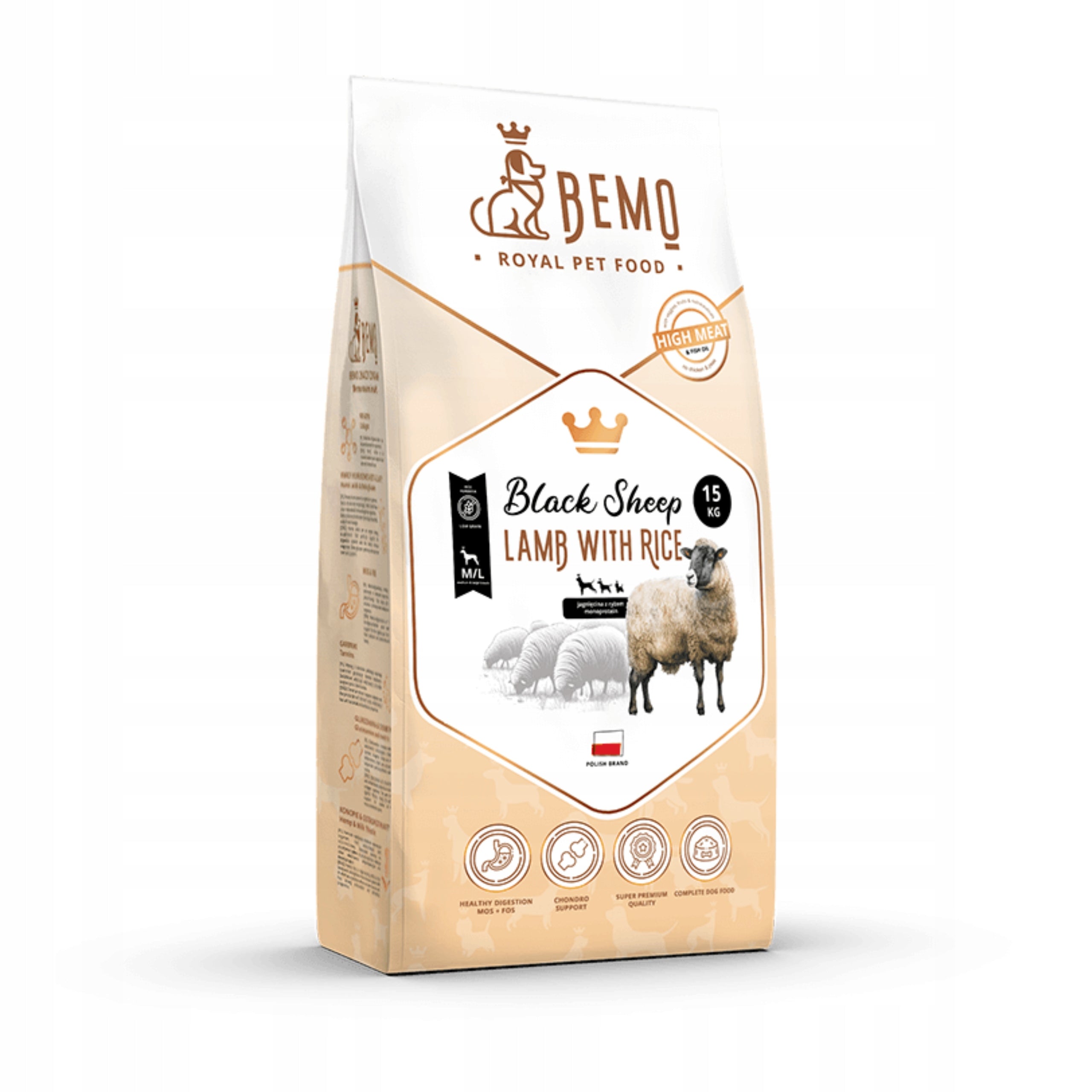 Bemo Black Sheep 15kg dry dog food lamb small medium breeds