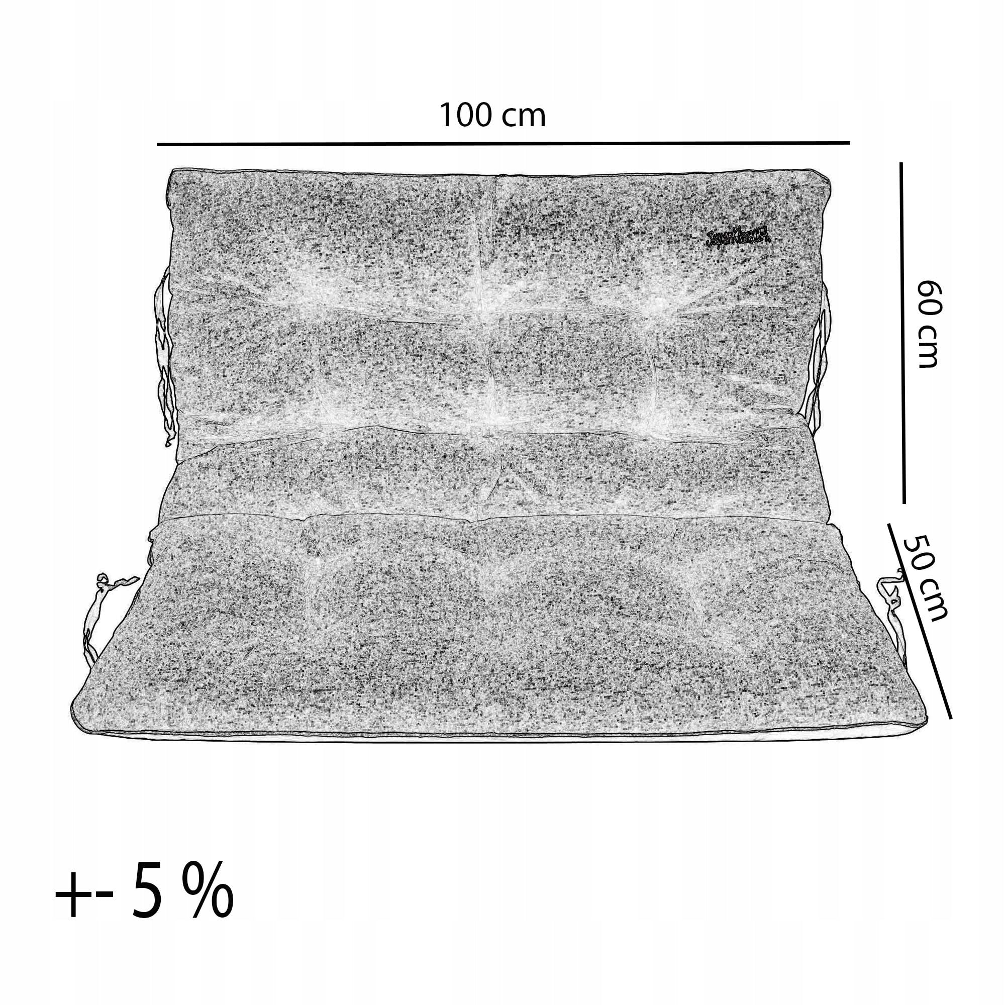 Bench cushion 100x60x50 rattan 2+1 grey linen Manufacturer code Poduszka na ławkę ogrodową