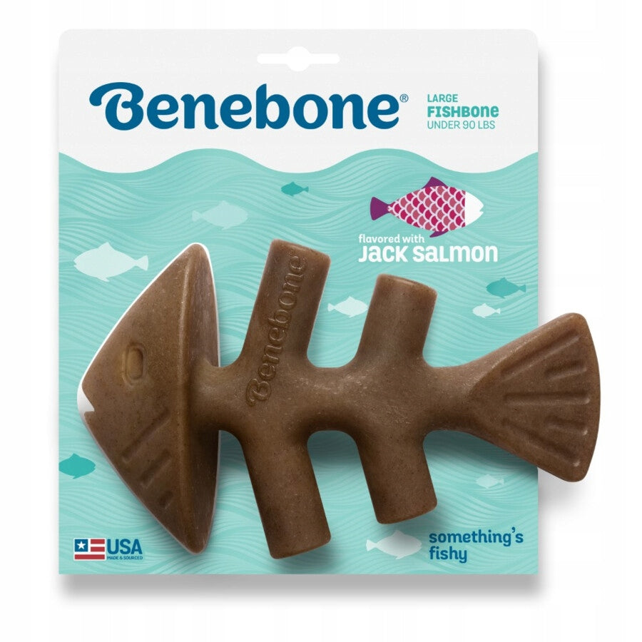 Benebone FishBone L Salmon Safe Durable Teether for Large Dogs