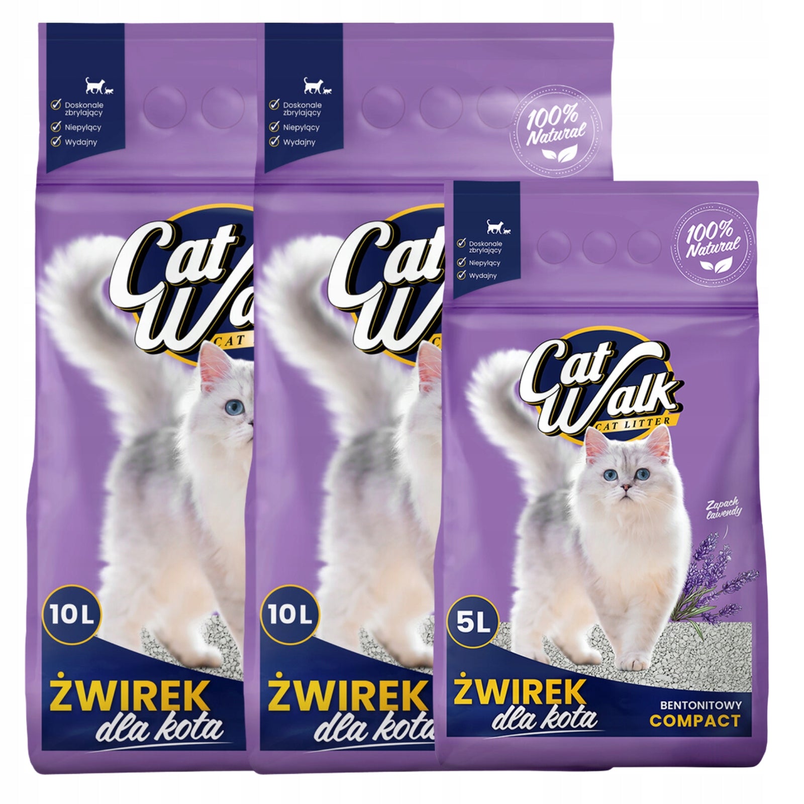 Bentonite Cat Litter 25L LAVENDER CatWalk Clumping 25L Natural Volume 25 l