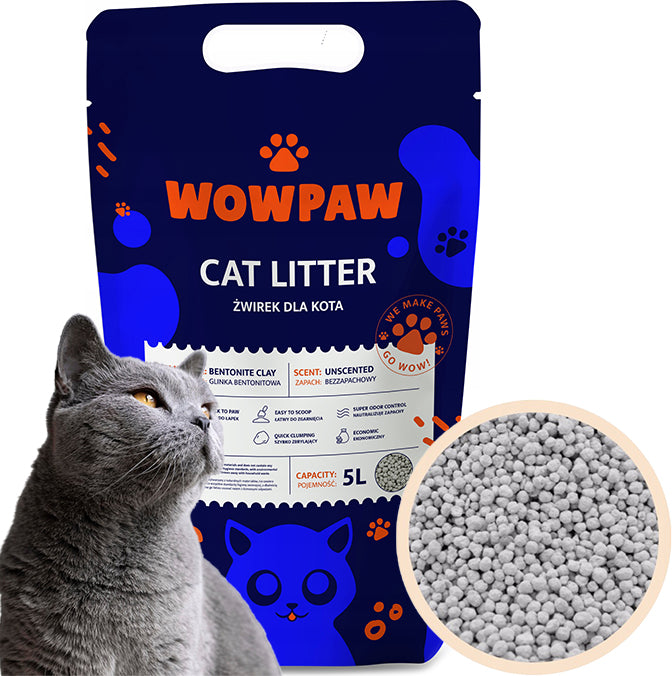 Bentonite Cat Litter Clumping Natural Dust-Free UNSCENTED 5L