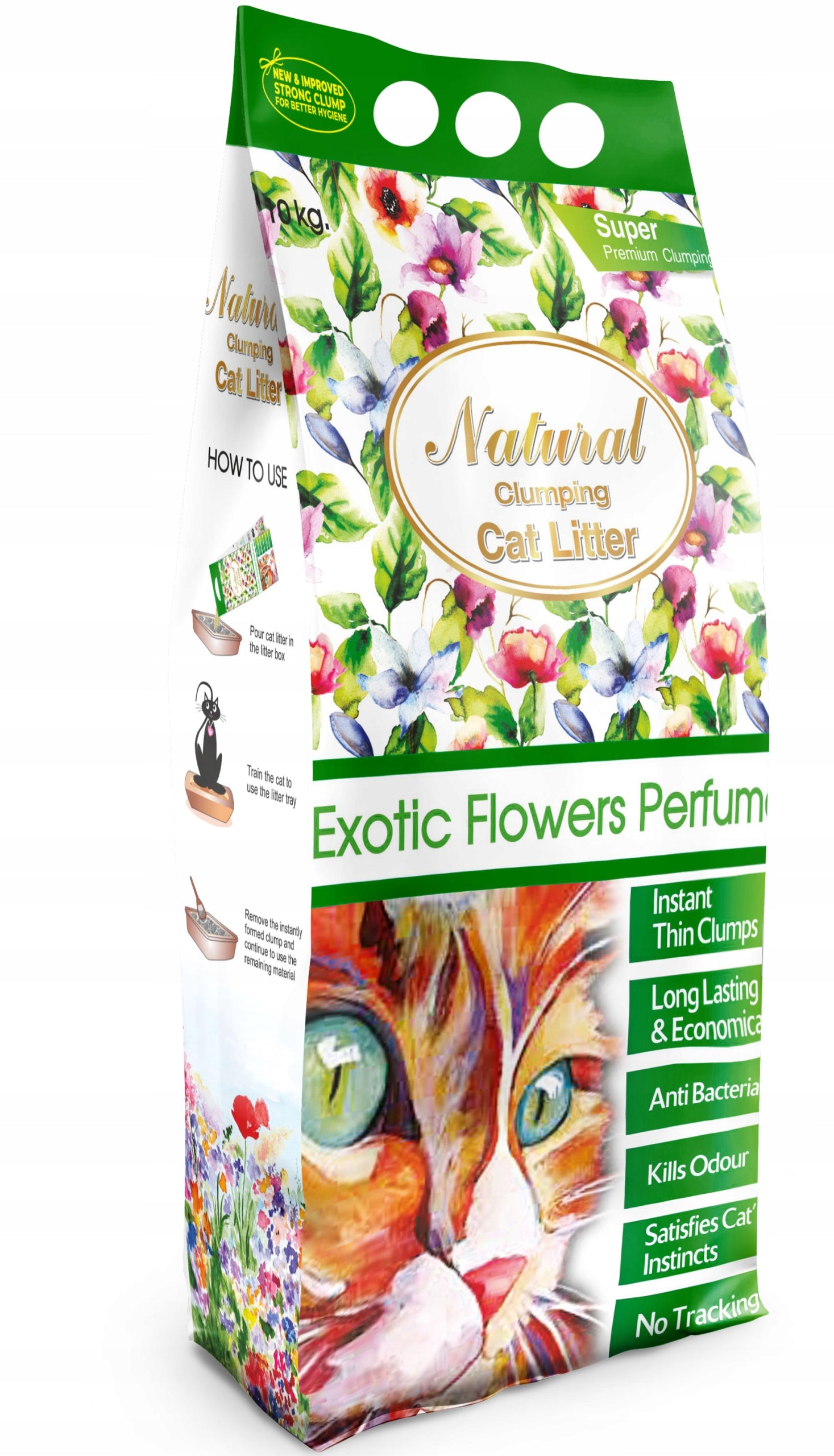 Bentonite Cat Litter EXOTIC FLOWERS Indian Cat Litter 5L Clumping