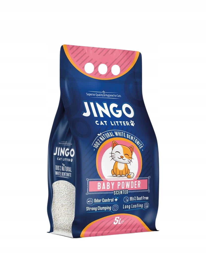 Bentonite Cat Litter Jingo 5l Scent Baby Powder