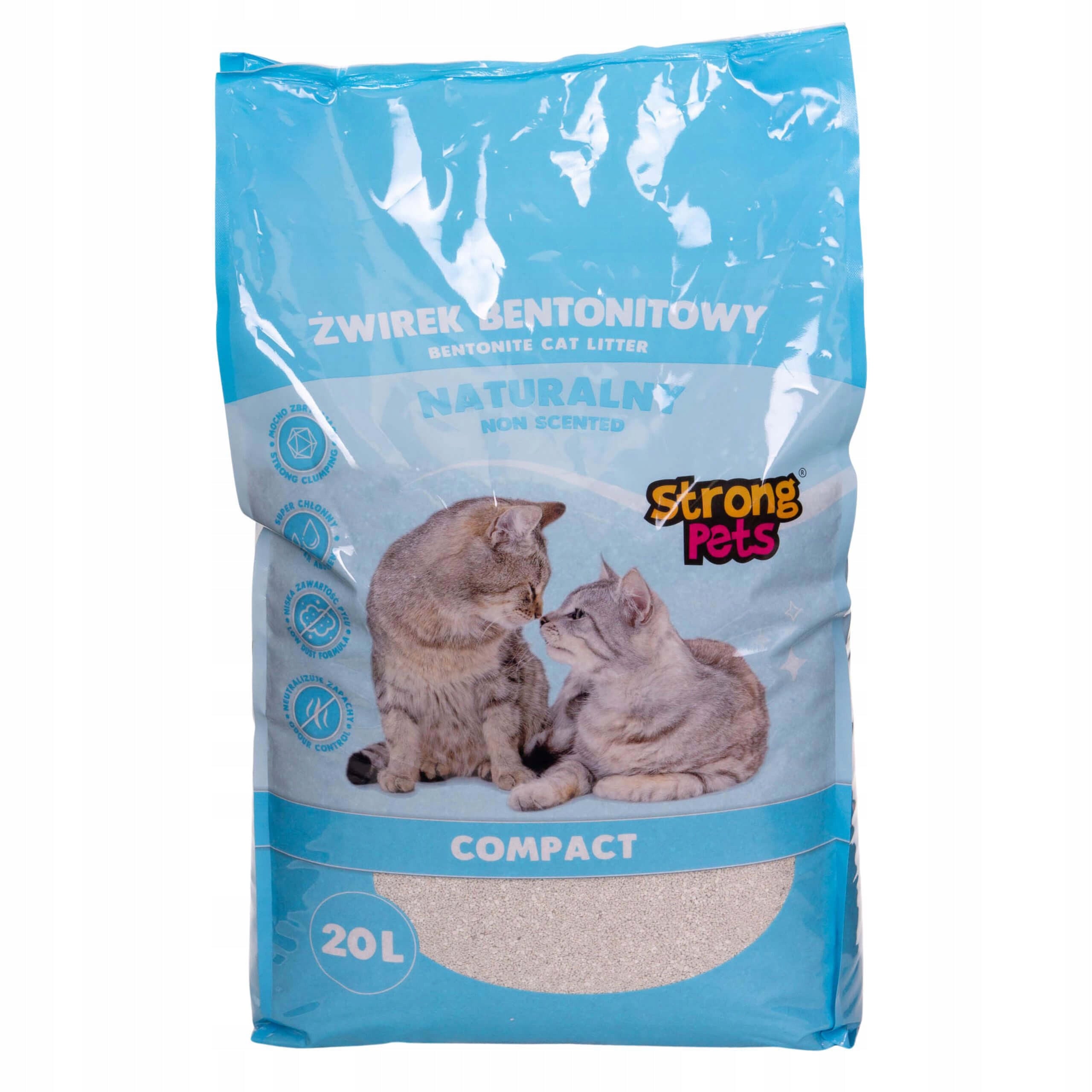 Bentonite Litter Fine Strong Pets 20L White Clumping