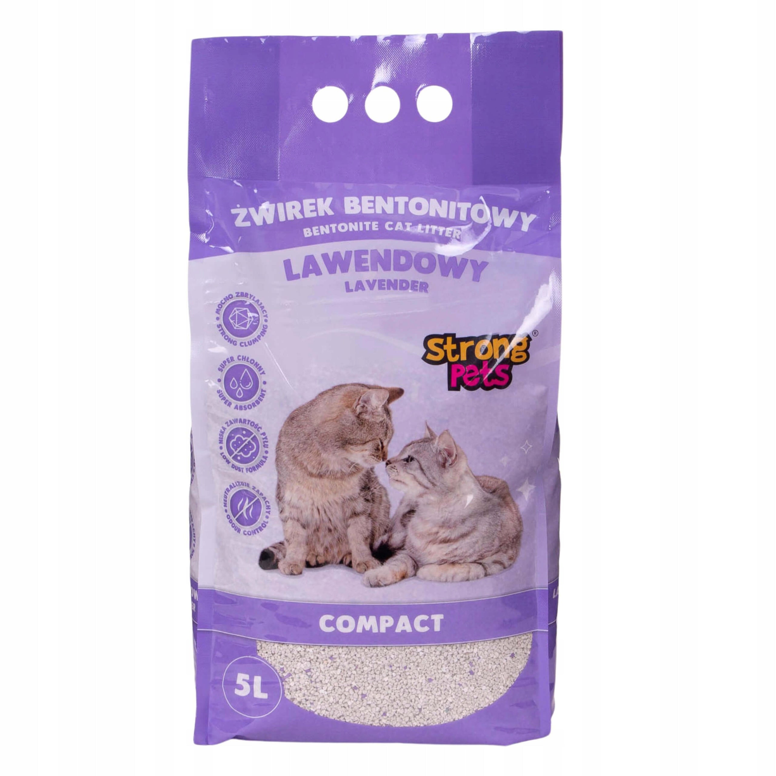 Bentonite Litter For Cat Lavender Fine Clumping 5L Strong Pets Manufacturer code SP 3488
