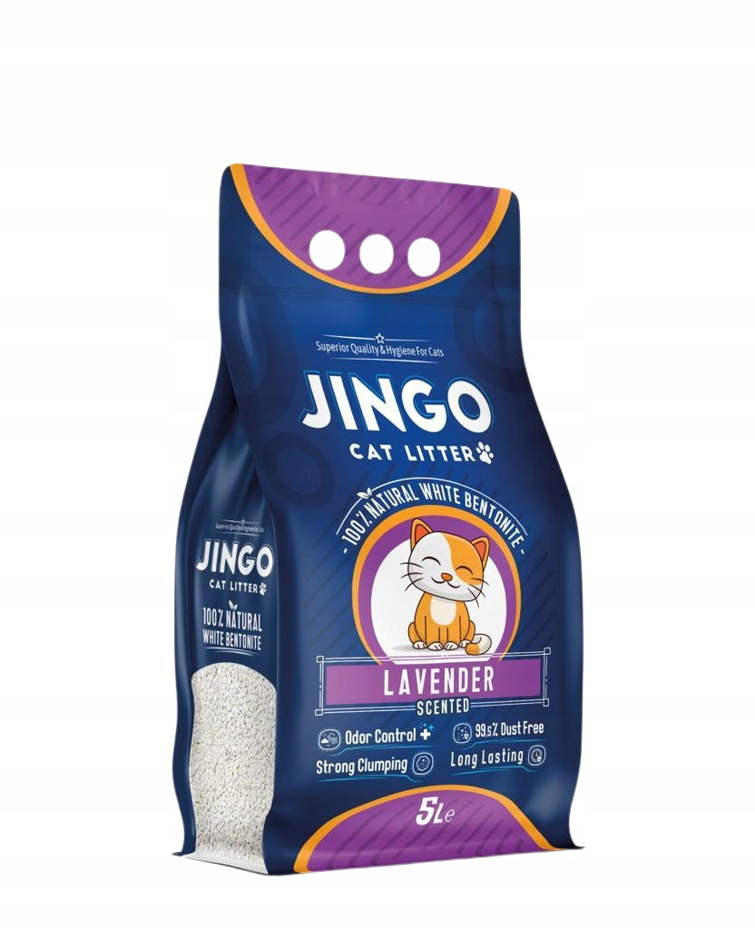 Bentonite Litter for Cat JINGO Lavender 5L