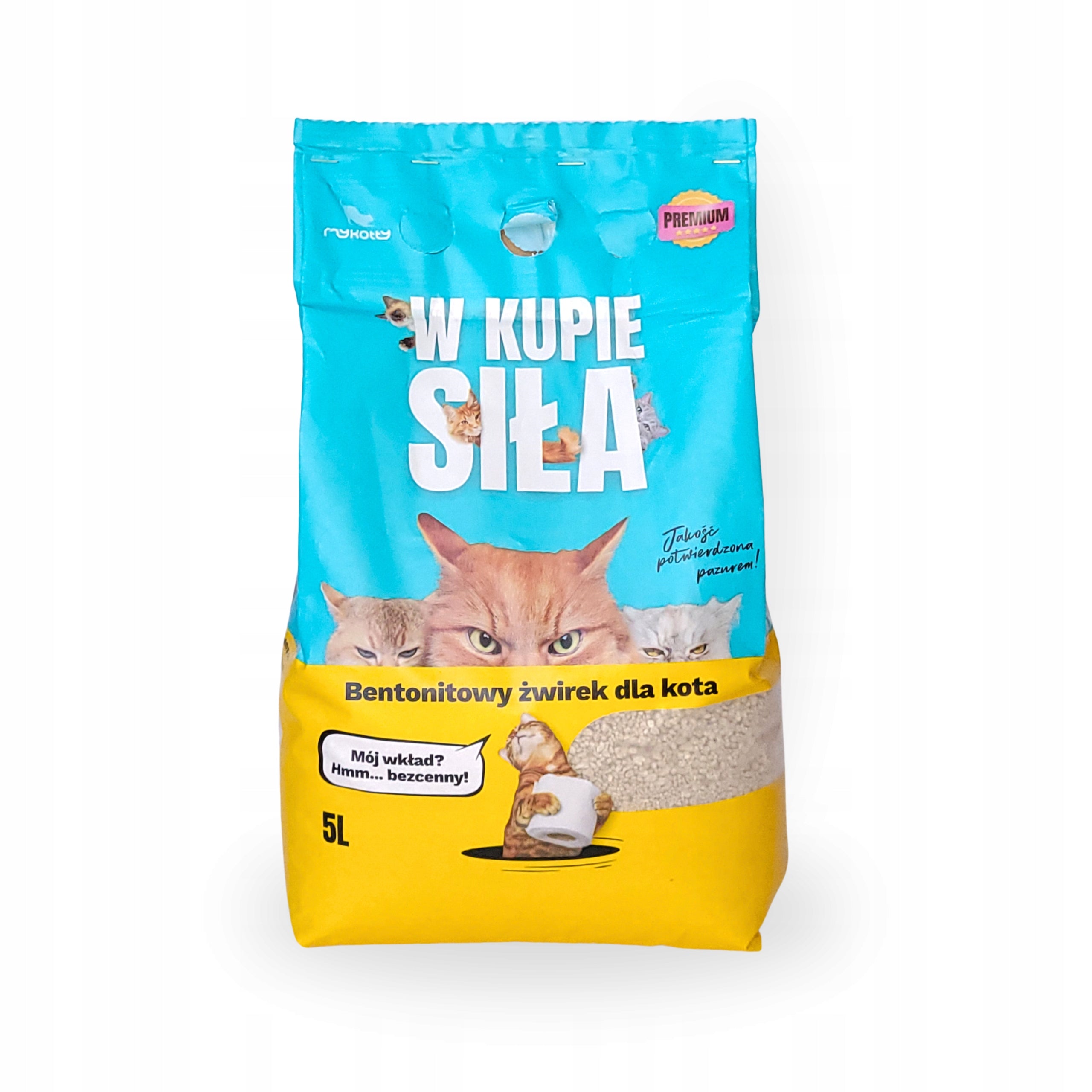 Bentonite cat litter 2x5L mykotty clumping dust-free fine Volume 5 l
