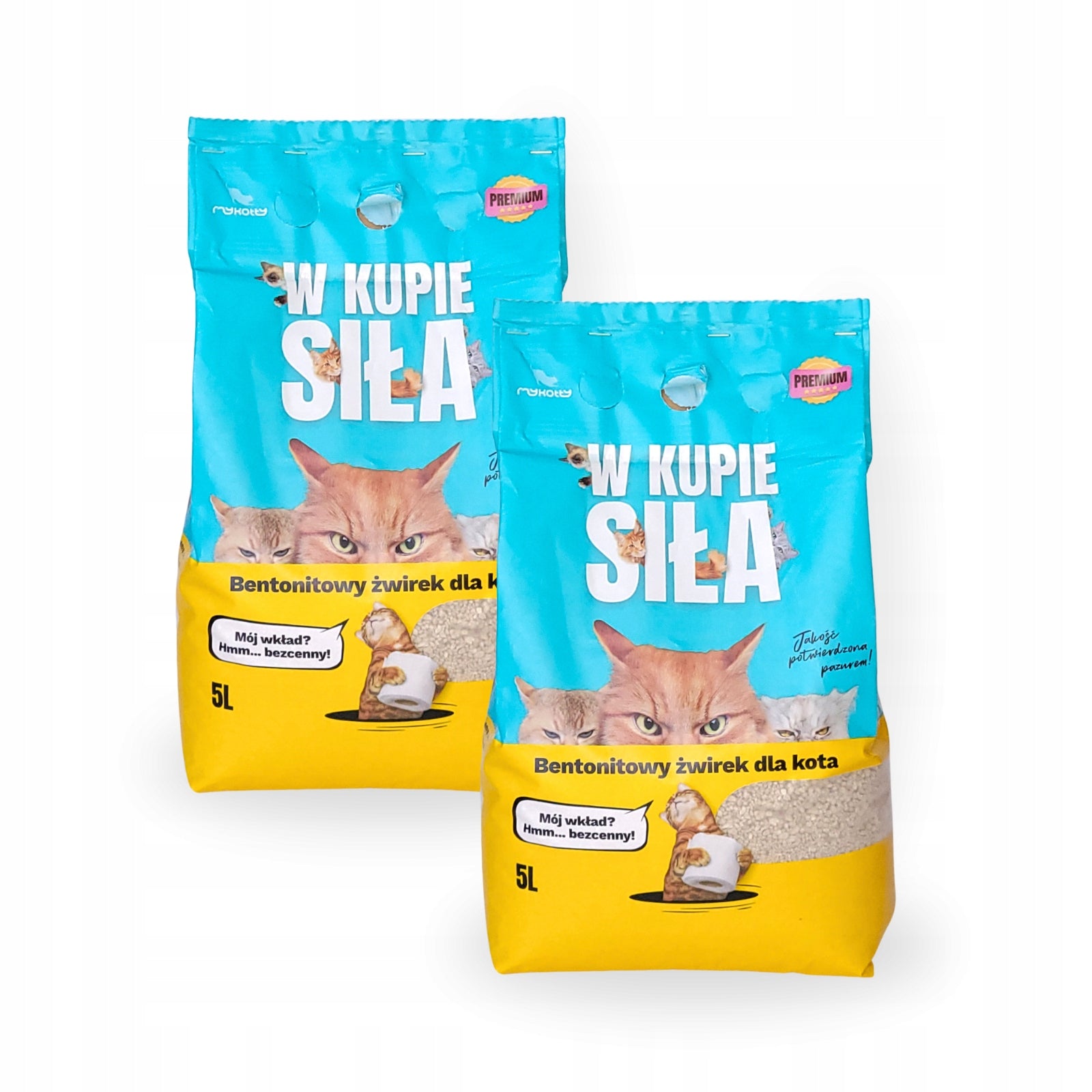 Bentonite cat litter 2x5L mykotty clumping dust-free fine
