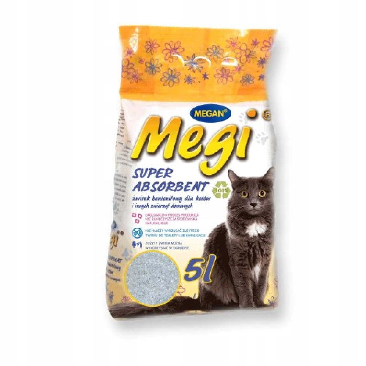 Bentonite litter SUPER ABSORBENT 5L MEGI