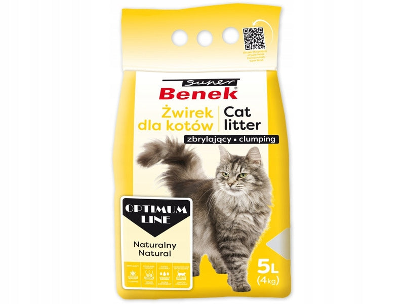 Bentonite litter for cats Super Benek Optimum natural 5L clumping