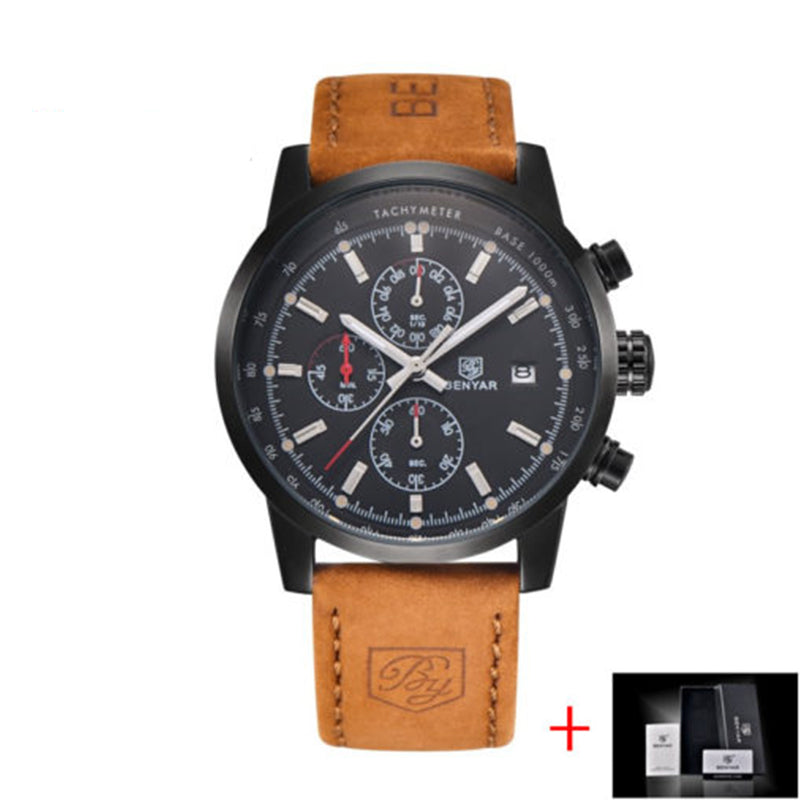 Benyar Classic Men's Watch Chronograph Box Brand Benyar