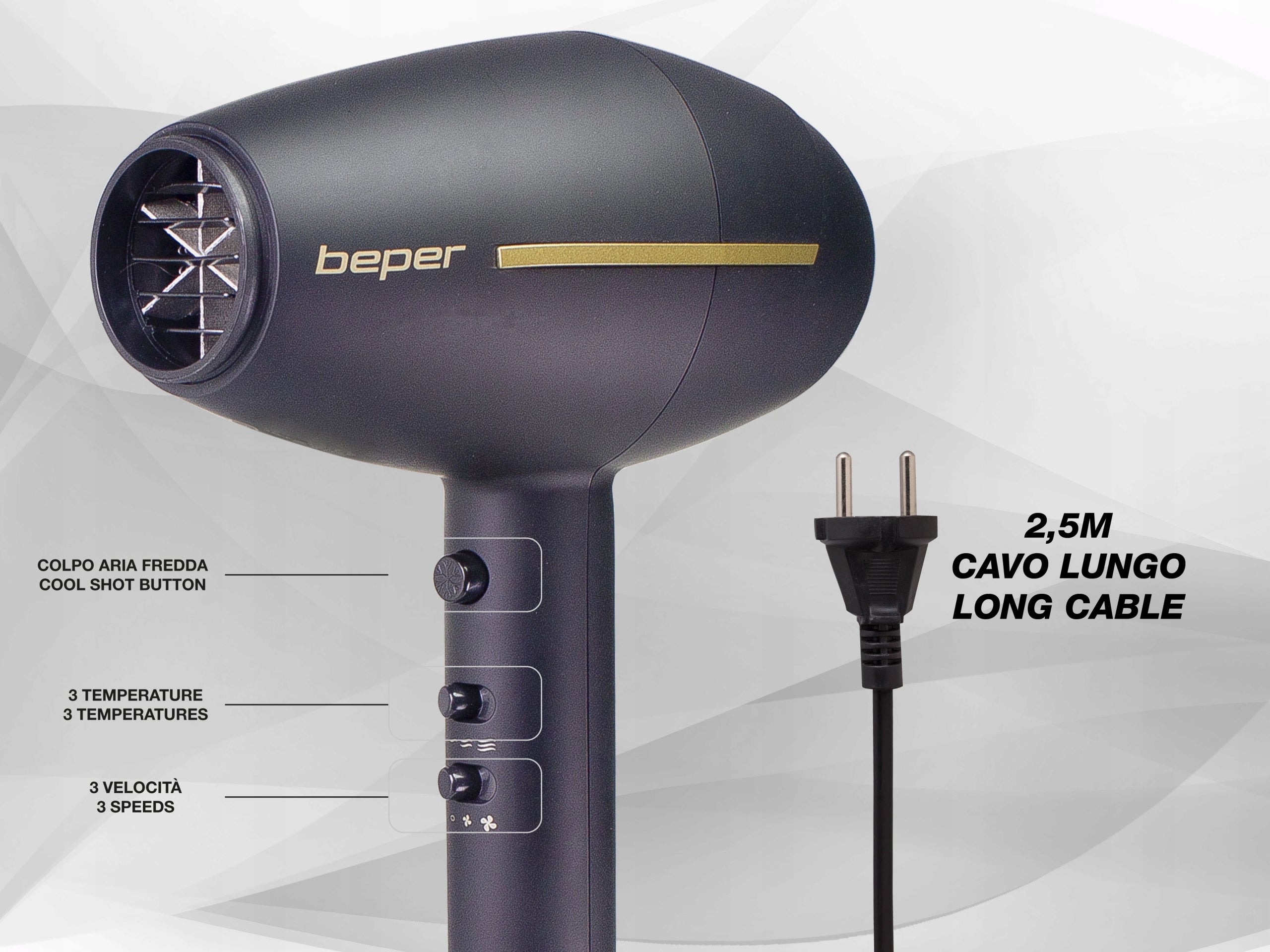 Beper 40406 profesionální vysoušeč vlasů 2400W Model Lombicom1