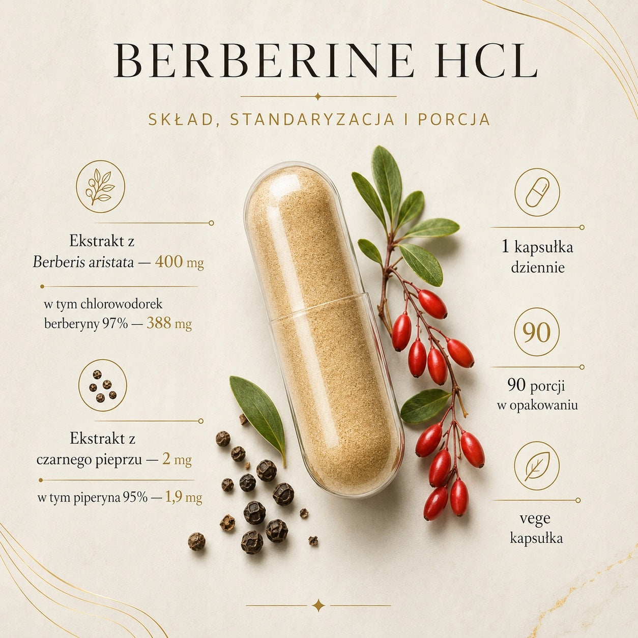 Berberine HCL 97% 400mg 90 capsules Weight Loss Sugar Digestion Victorious Packaging status original