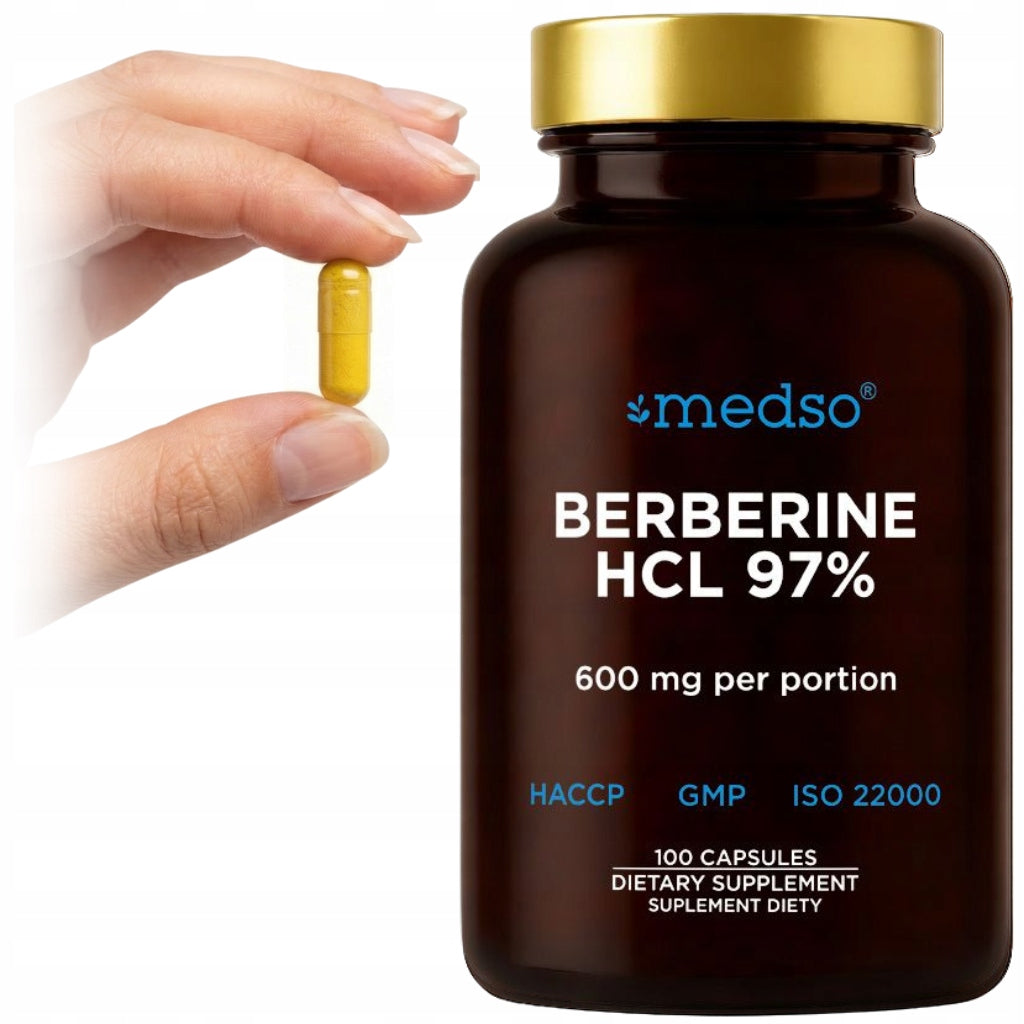 Berberine HCL 97% Berberine Extract Sugar Cholesterol Medso 100 Capsules